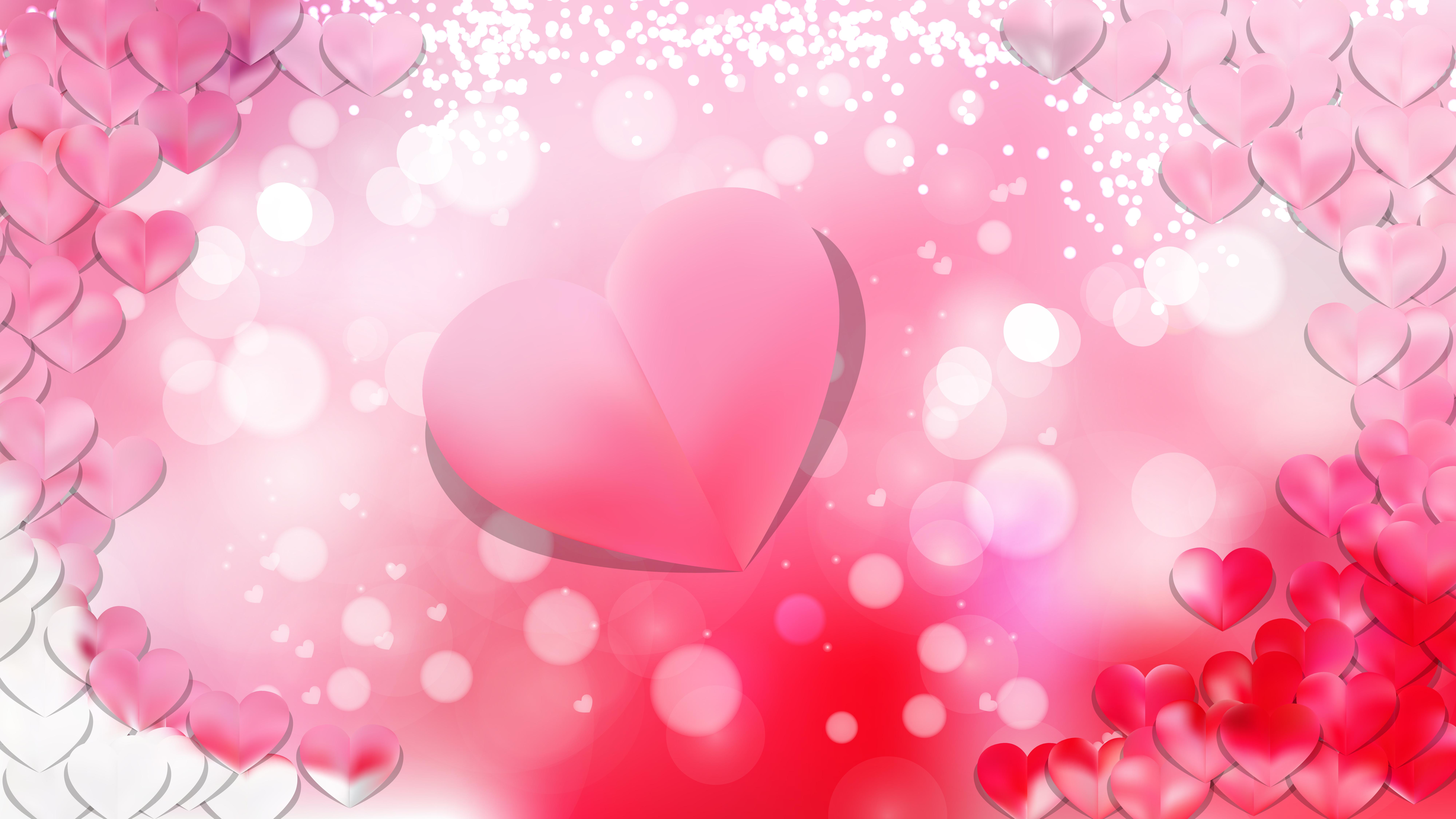 8000x4500 Free Light Pink Heart Background Illustrator