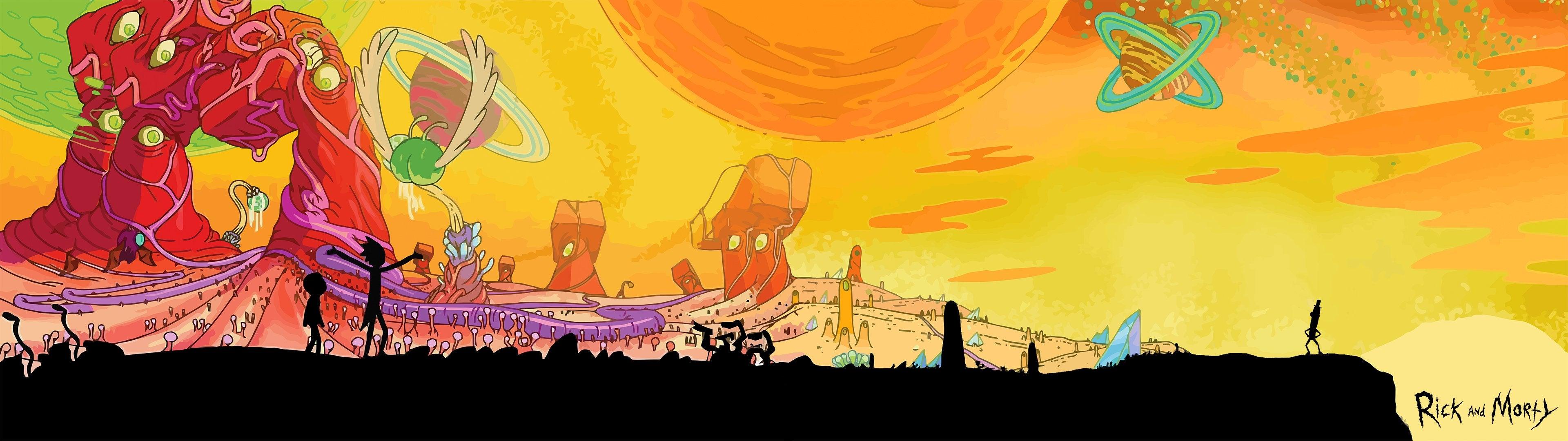 3840x1080 3840x1080Rick and Morty Dual Screen