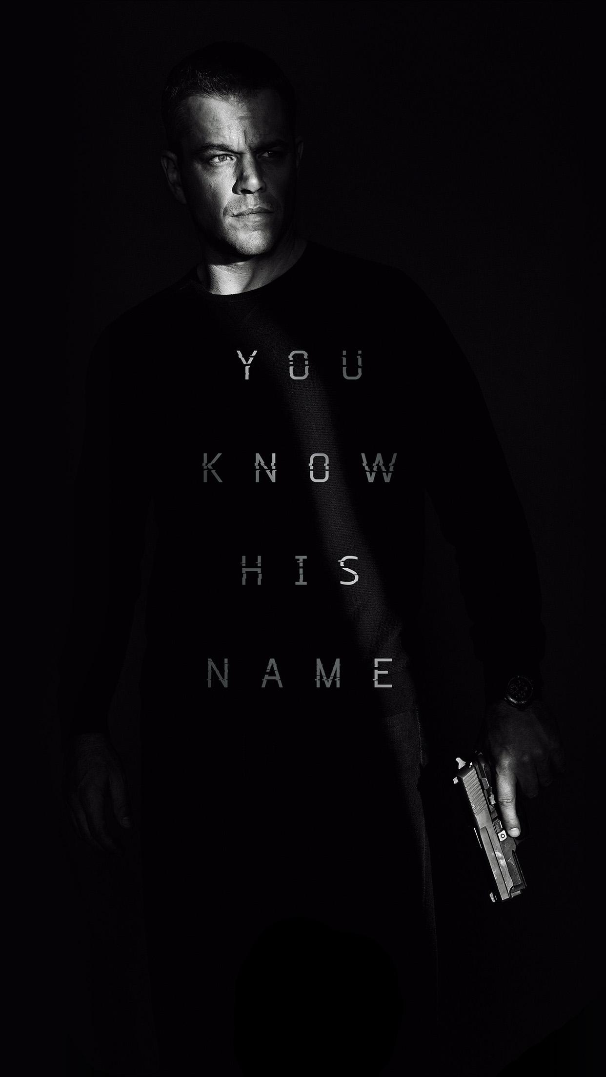 1242x2208 iPhone X wallpaper. jason bourne film poster art illustration full