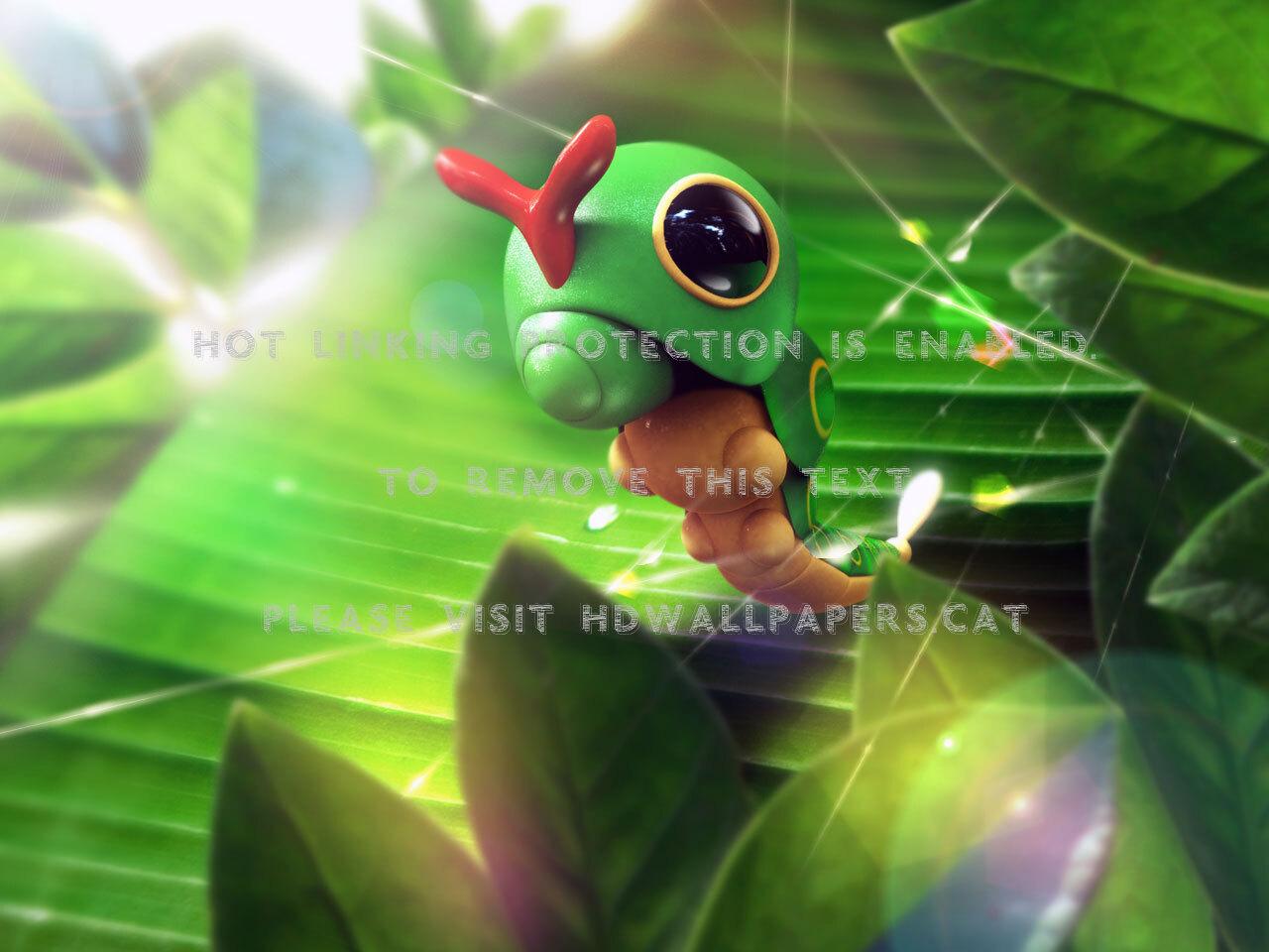 1280x960 caterpie pokemon green bug anime