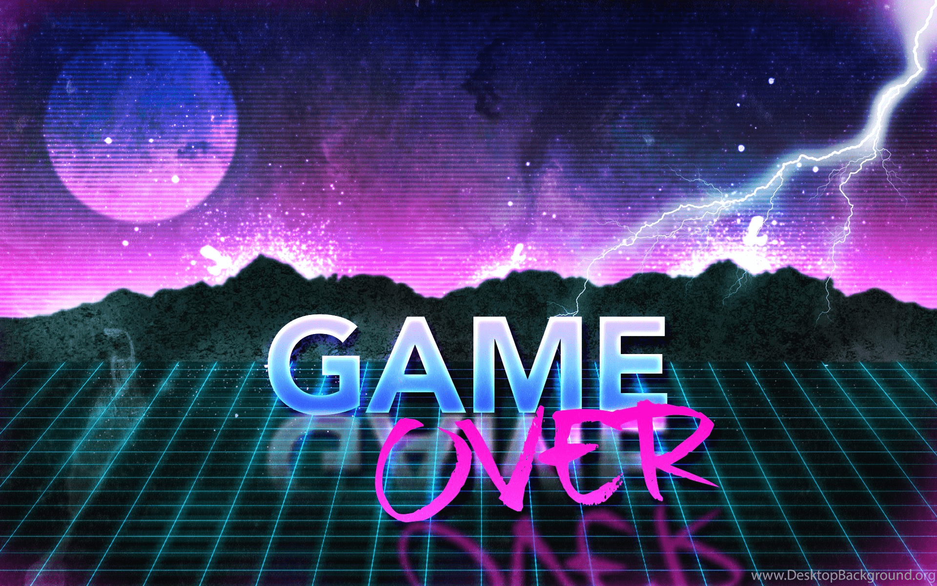 1920x1200 80s Retro Game Over Wallpaper By Leepiin Desktop Background