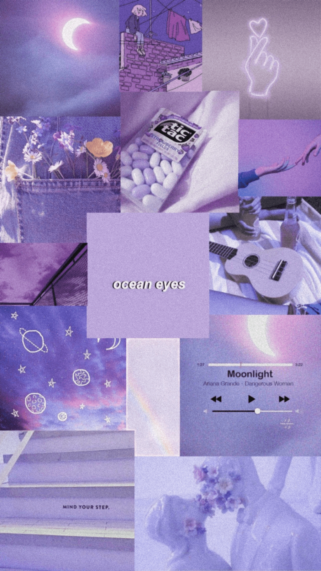 1024x1820 White And Purple Aesthetics Wallpaper