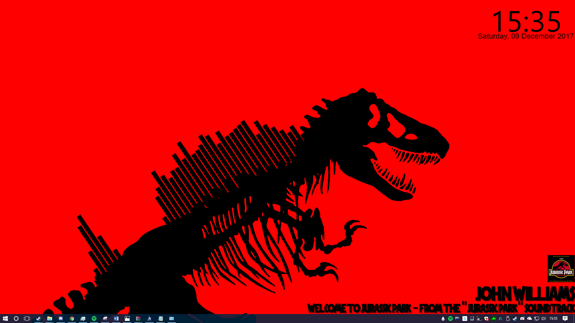 1920x1080 Hyped for Jurassic World: Fallen Kingdom I decided to reinstall Rainmeter and make a simple Jurassic Park setup!