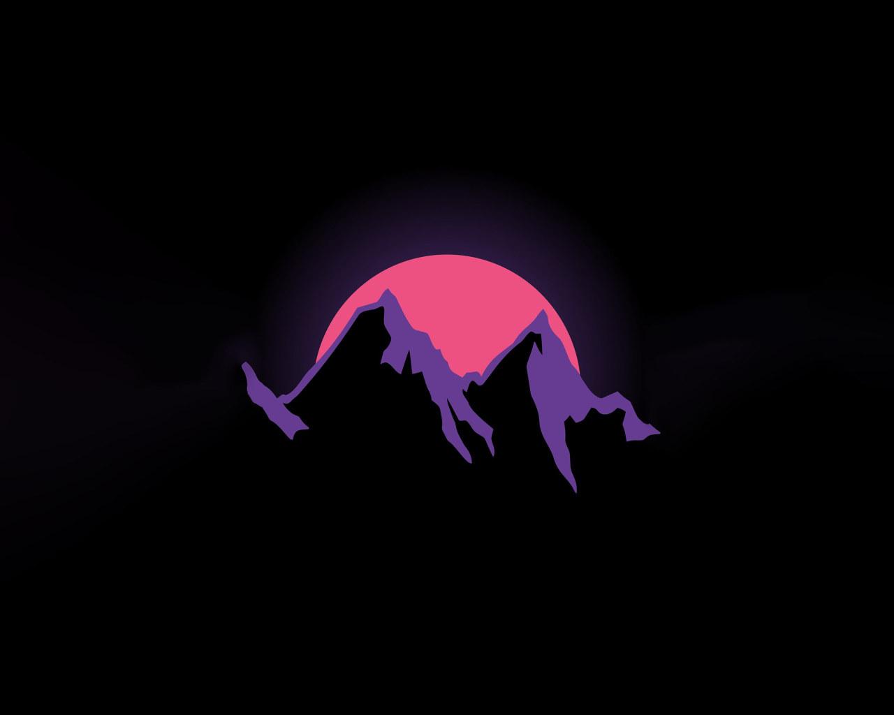 1280x1024 Wallpaper silhouette of mountain, simple, simple background, minimalism • Wallpaper For You HD Wallpaper For Desktop & Mobile