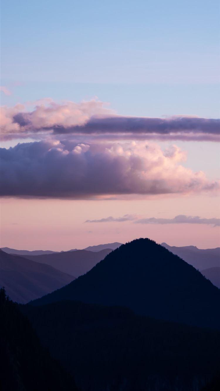 750x1334 silhouette photography of mountain range iPhone 8 Wallpaper Free Download
