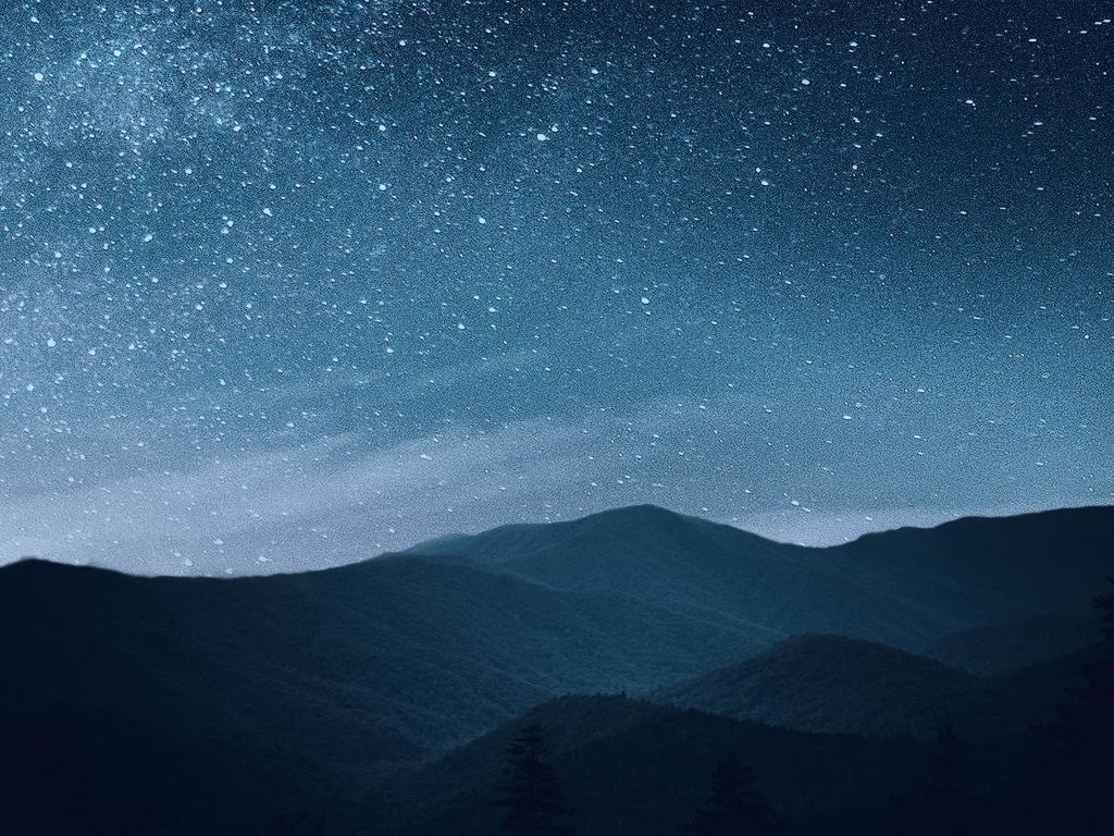 1024x768 Desktop wallpaper night, mountains, silhouette, starry sky, HD image, picture, background, c5fd83