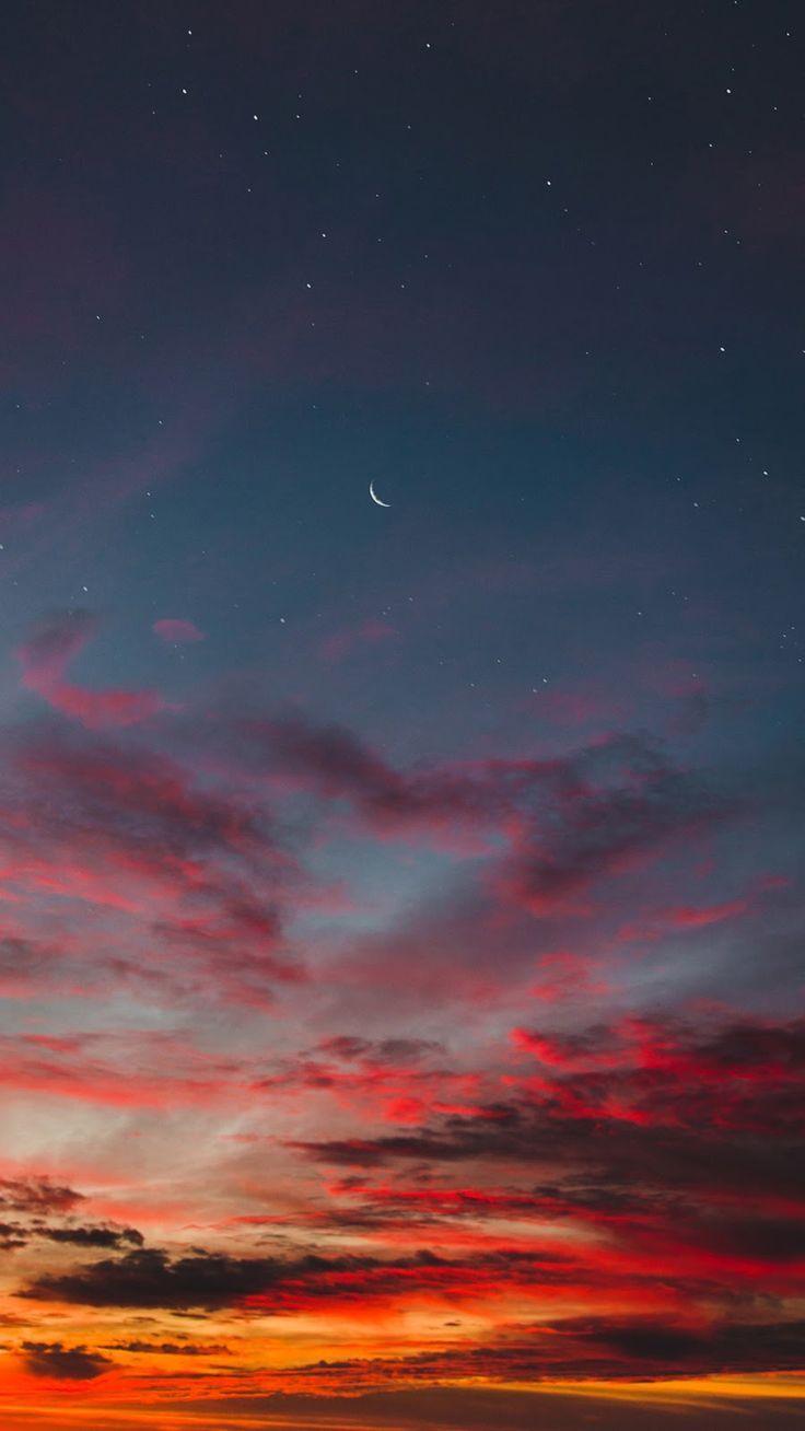 736x1308 Red and Blue Sky Wallpaper