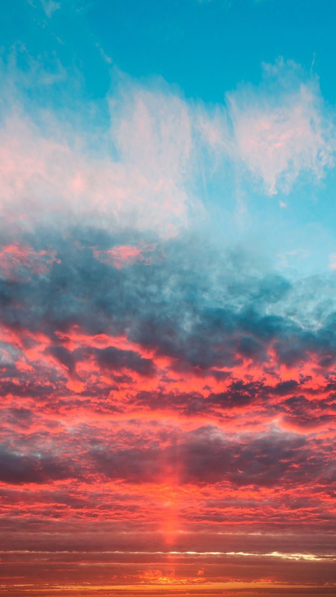 1080x1920 Orange Clouds Aesthetic Wallpaper