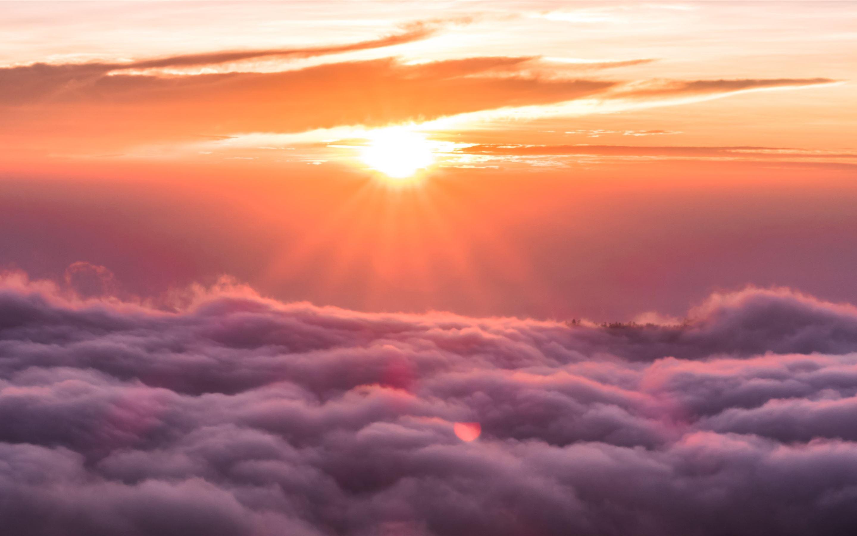 2880x1800 clouds with sunset background iMac Wallpaper Download