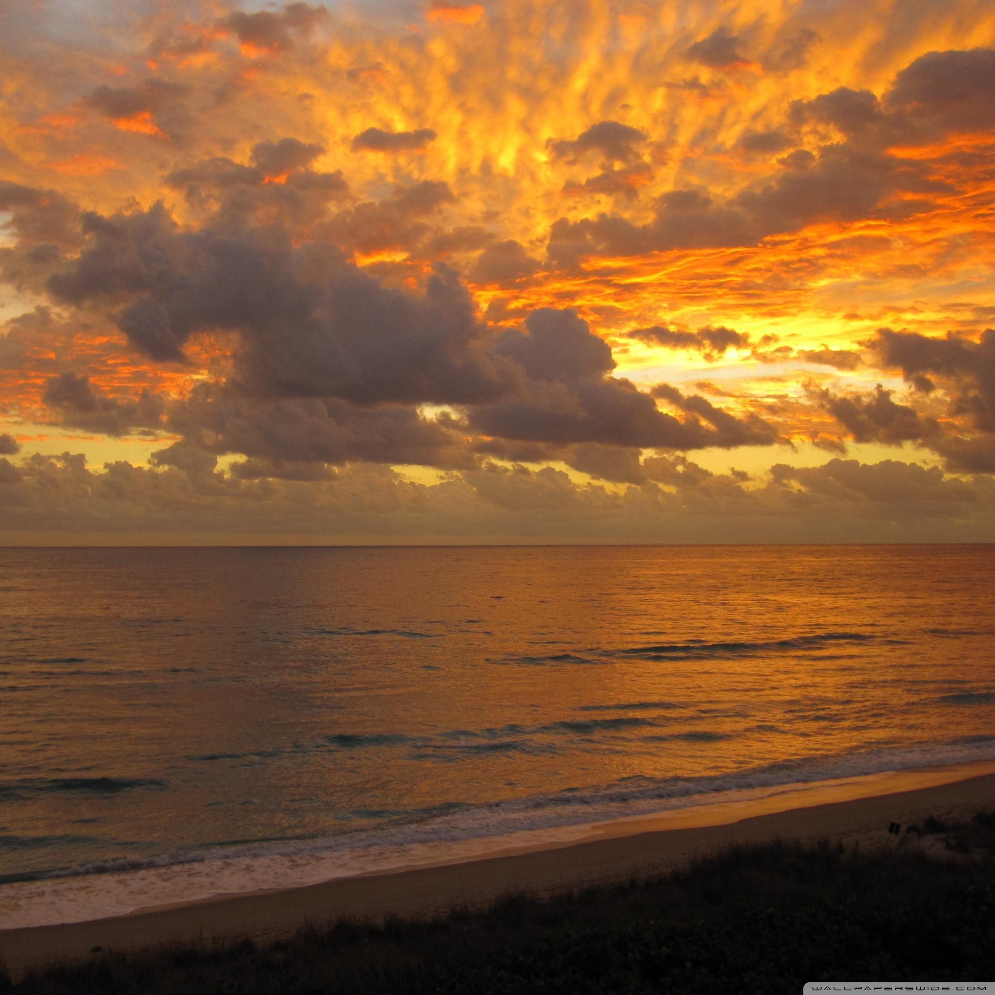 2048x2048 Golden Sunset Clouds Ultra HD Desktop Background Wallpaper for : Multi Display, Dual Monitor : Tablet