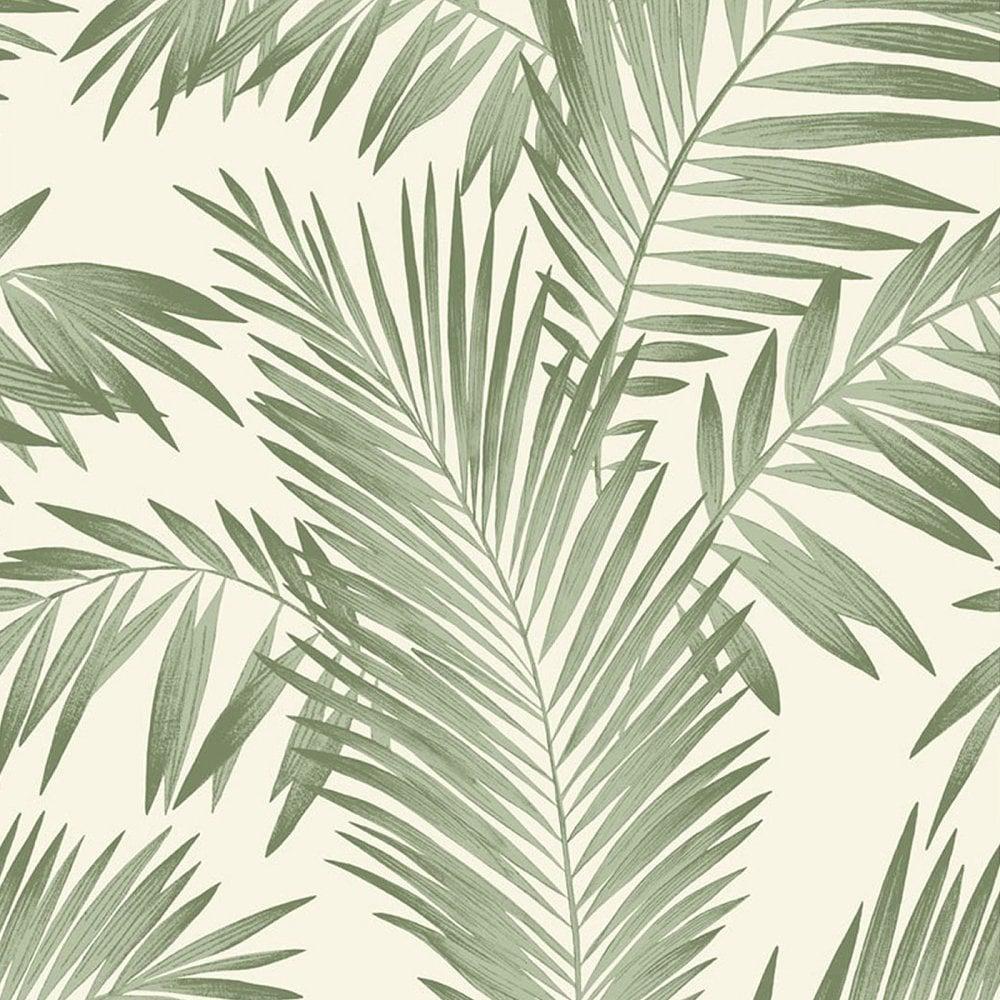 1000x1000 Tropical Palm Leaves Leaf Wallpaper Green Mustique Beverly Hills Style