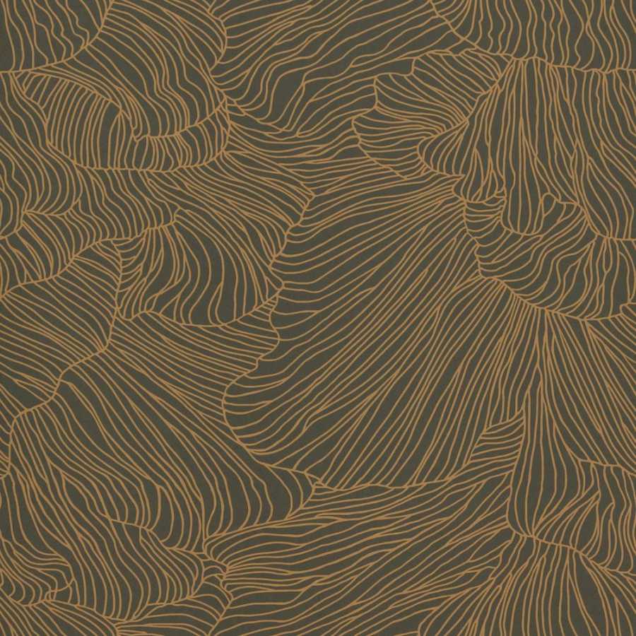 900x900 Ferm Living Coral Wallpaper Green & Gold