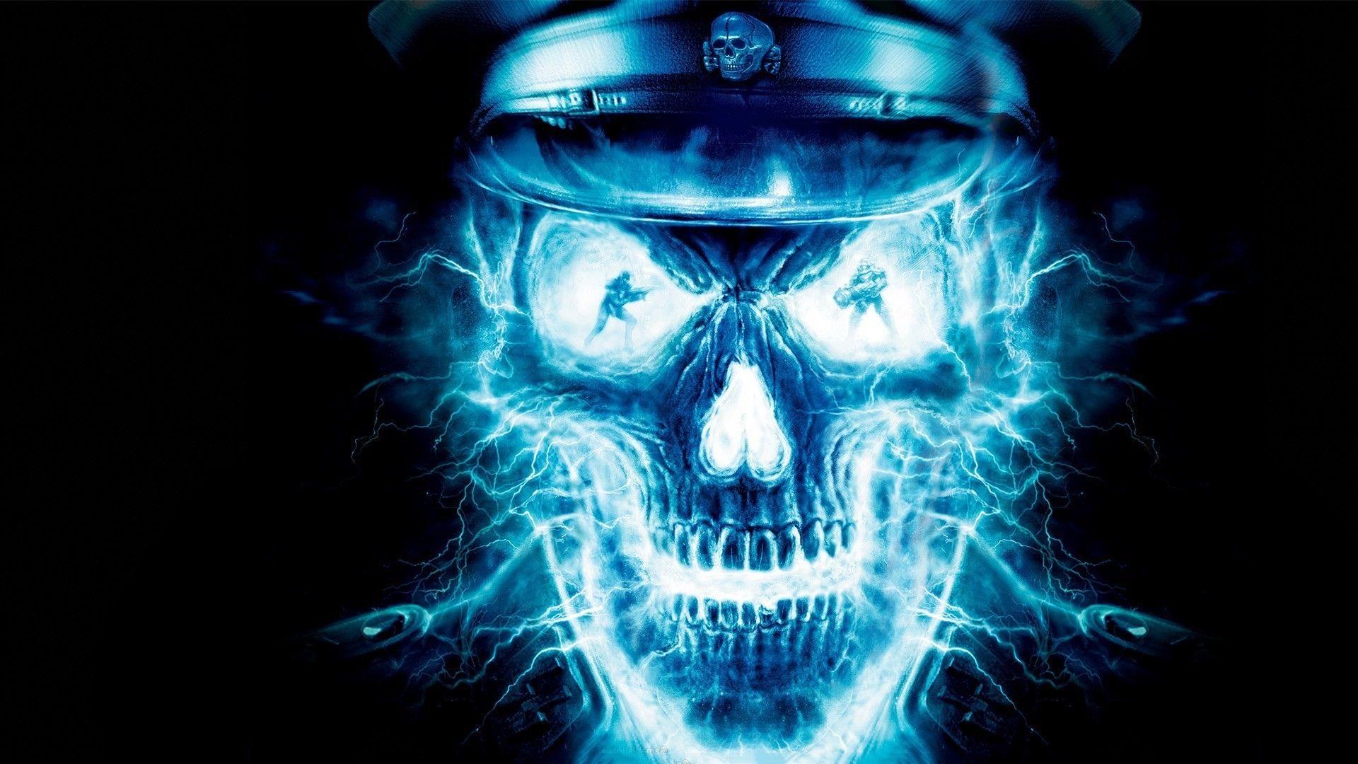 1920x1080 Neon Skull Wallpaper, HD Neon Skull Background