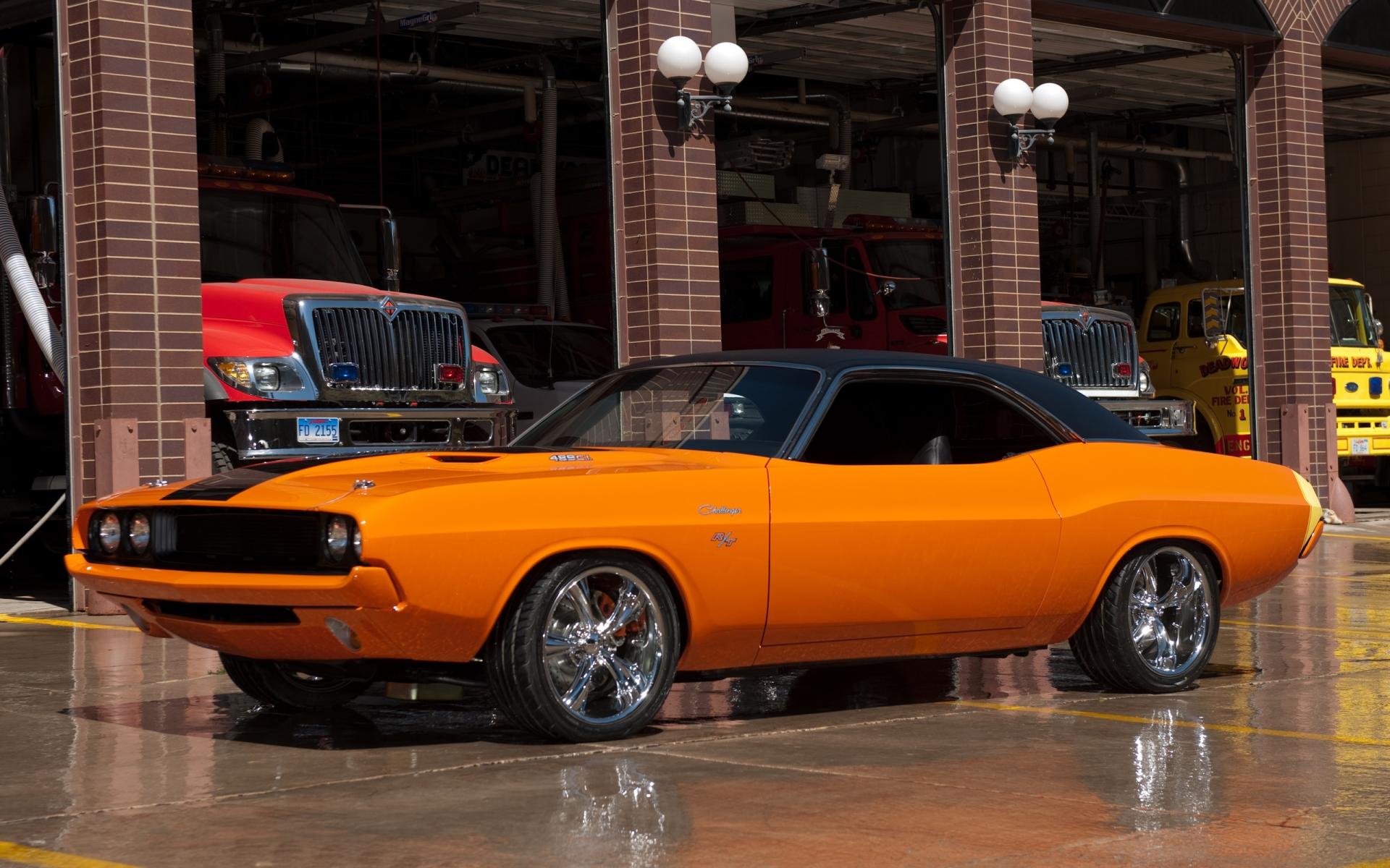 1920x1200 dodge, Challenger, Muscle, Cars, Hot, Rod, Custom, Orange Wallpaper HD / Desktop and Mobile Background