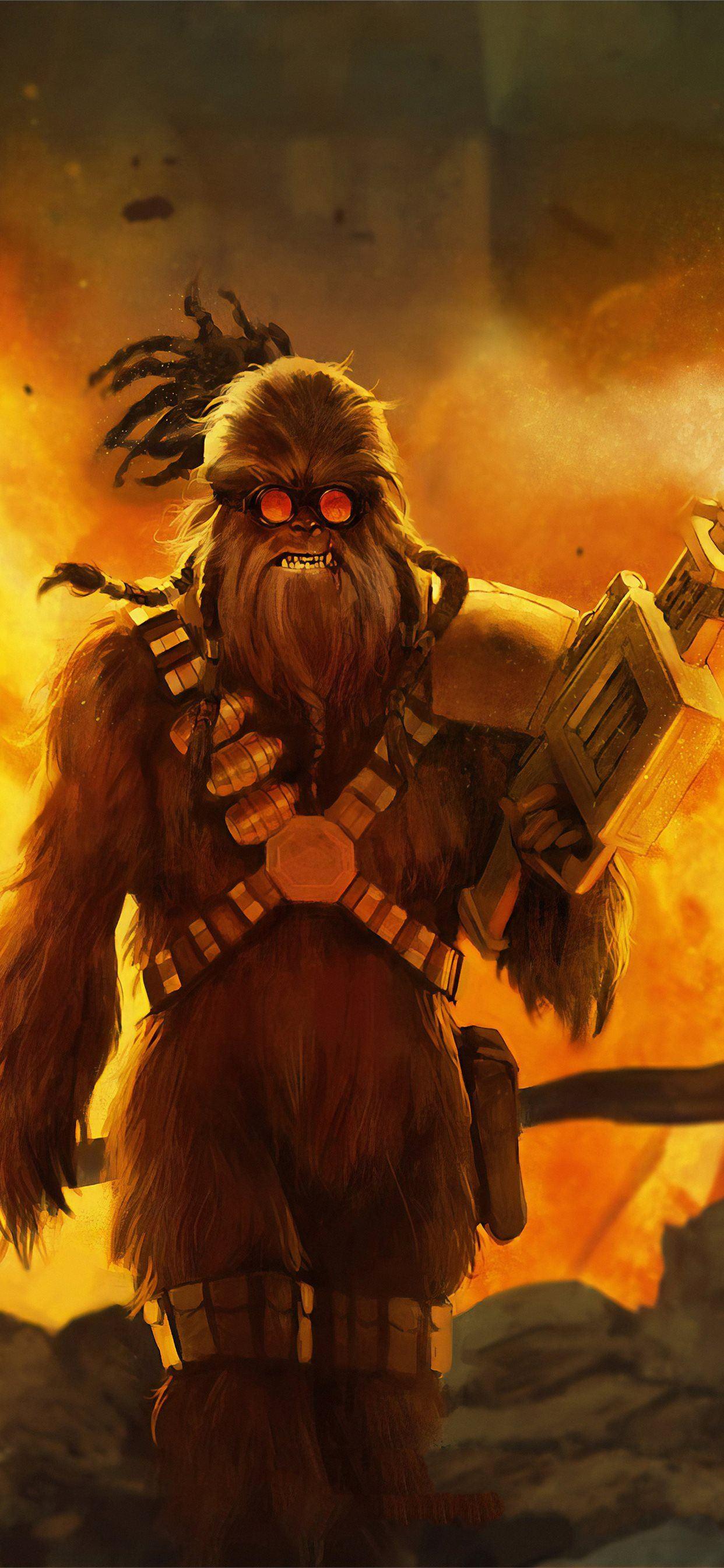 1242x2688 chewbacca 4k iPhone Wallpaper Free Download