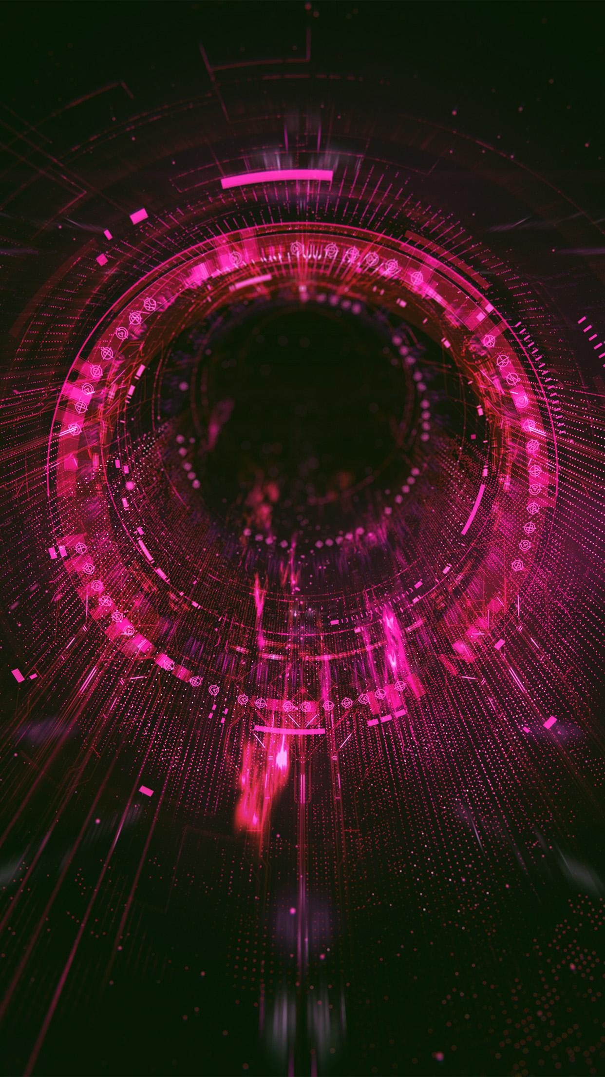 1242x2208 Circle Blackhole Red Digital Illustration Art Wallpaper
