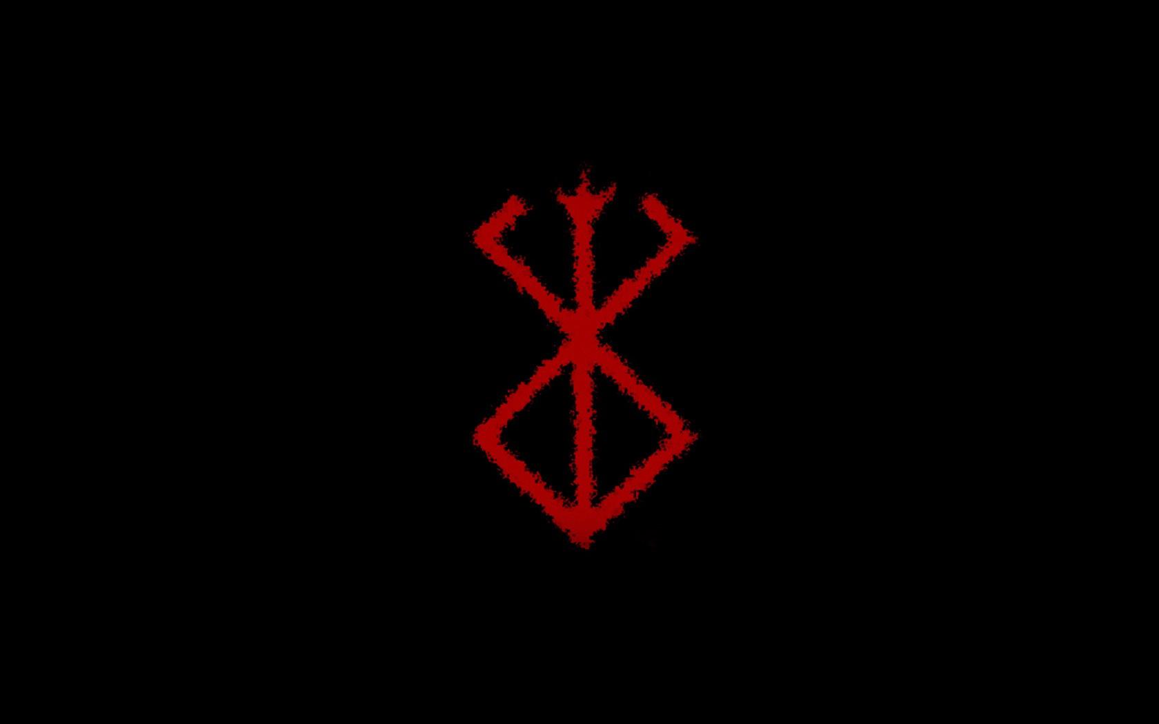 1680x1050 black, simple background, minimalism, red, artwork, logo, symmetry, pattern, Berserk, circle, Kentaro Miura, shape, line, symbol, computer wallpaper, font. Mocah HD Wallpaper