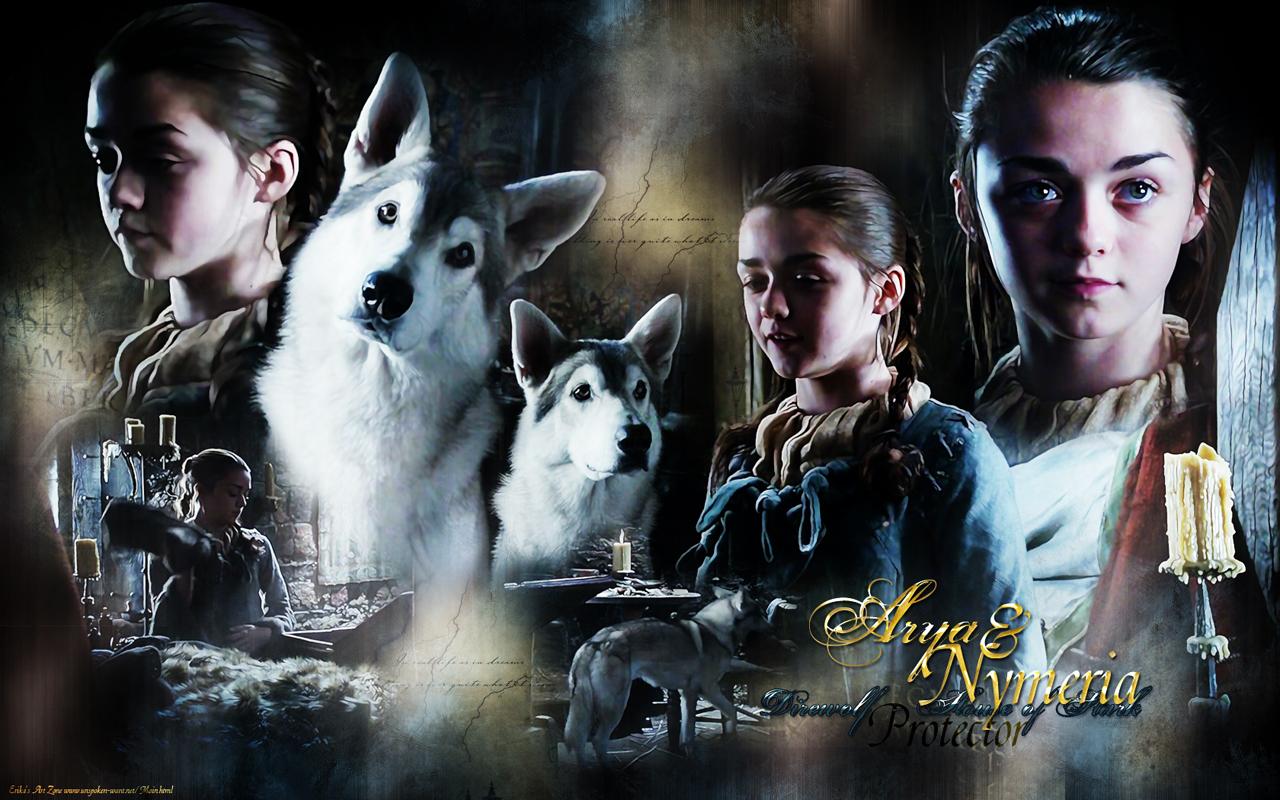 1280x800 Arya and Nymeria Of Thrones
