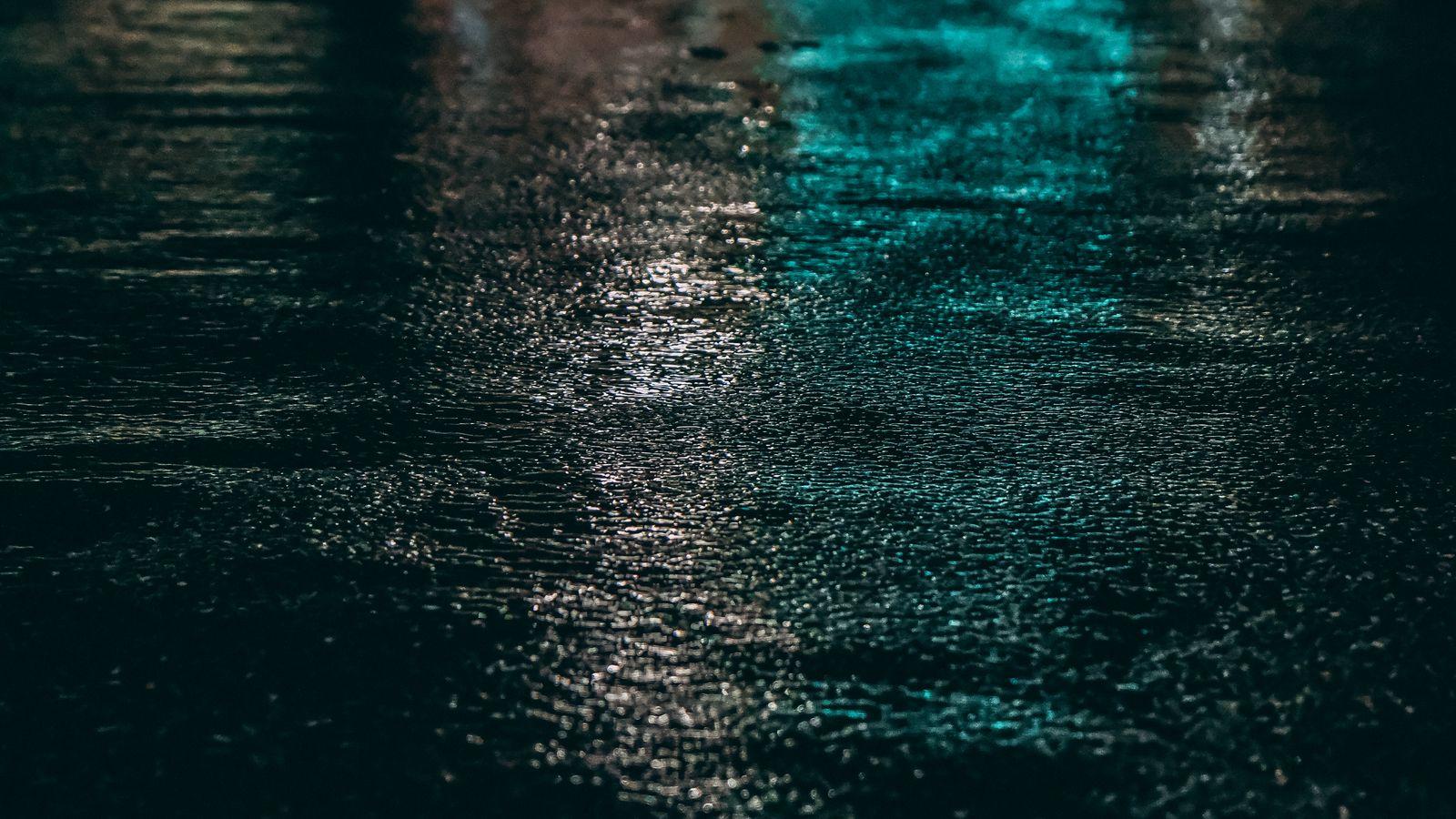 1600x900 Download wallpaper 1600x900 asphalt, wet, dark, blur widescreen 16:9 HD background