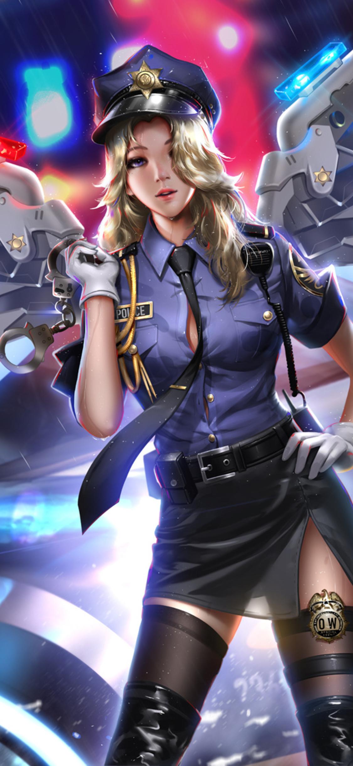 1125x2436 Police Girl Mercy Overwatch 2018 HD iPhone XS, iPhone iPhone X HD 4k Wallpaper, Image, Background, Photo and Picture