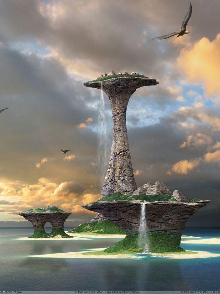 768x1024 Beautiful Scene of Fantasy Island wallpaper in 768x1024 resolution