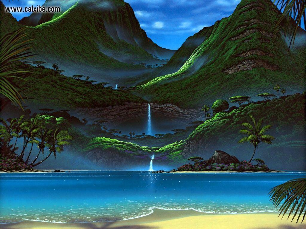 1024x768 Miscellaneous Water Dance Tropical Jewel Picture Nr Fantasy Island Landscape HD Wallpaper