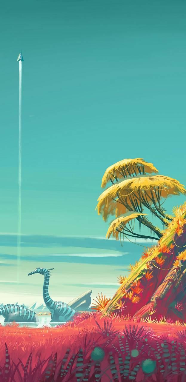 623x1280 Fantasy Island Art wallpaper
