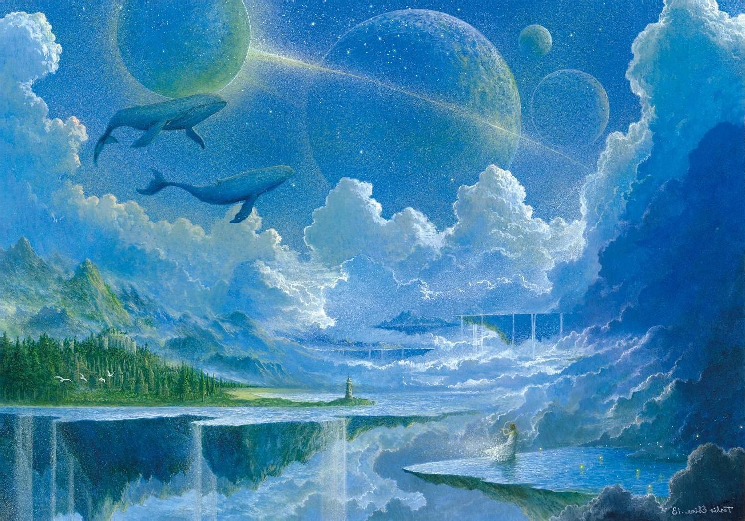 1500x1049 Fantasy Island Acrylic Painting HD Wallpaper