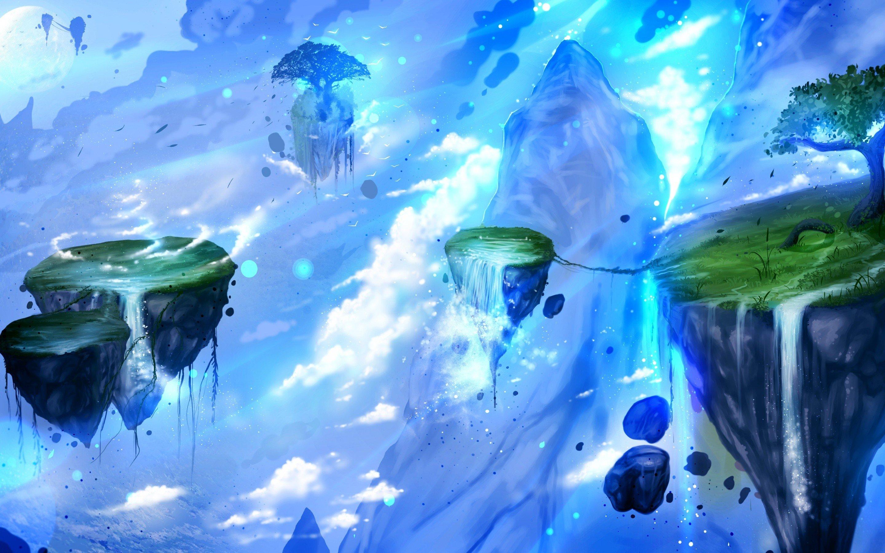 2880x1800 fantasy art, Artwork, Floating island HD Wallpaper / Desktop and Mobile Image & Photo