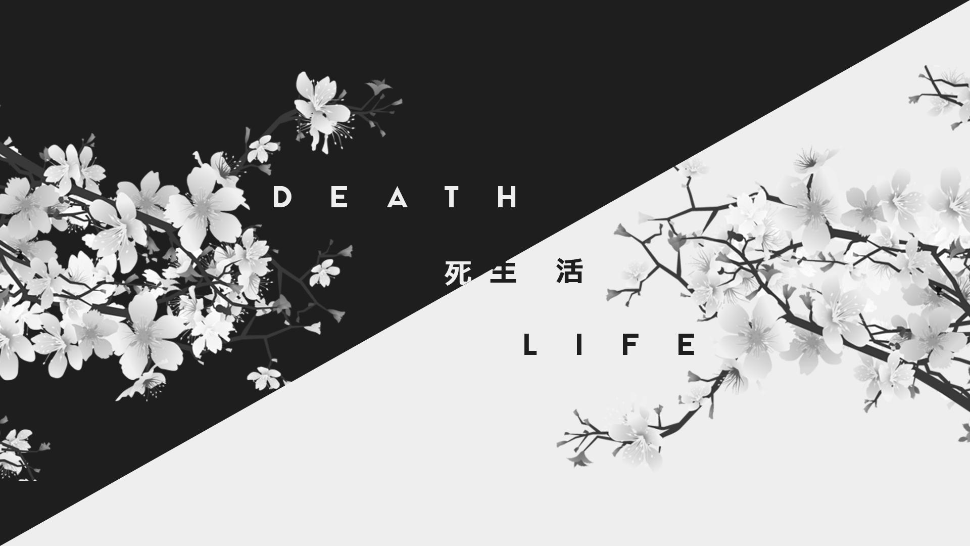1920x1080 dark, White, Life, Death, Kanji, Japan Wallpaper HD / Desktop and Mobile Background