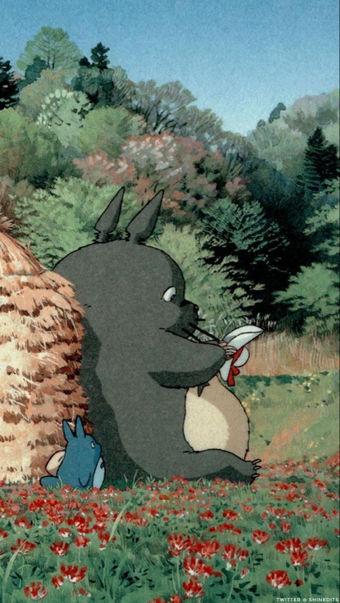 677x1200 Mon Voisin Totoro. Ghibli artwork, Studio ghibli background, Anime scenery wallpaper