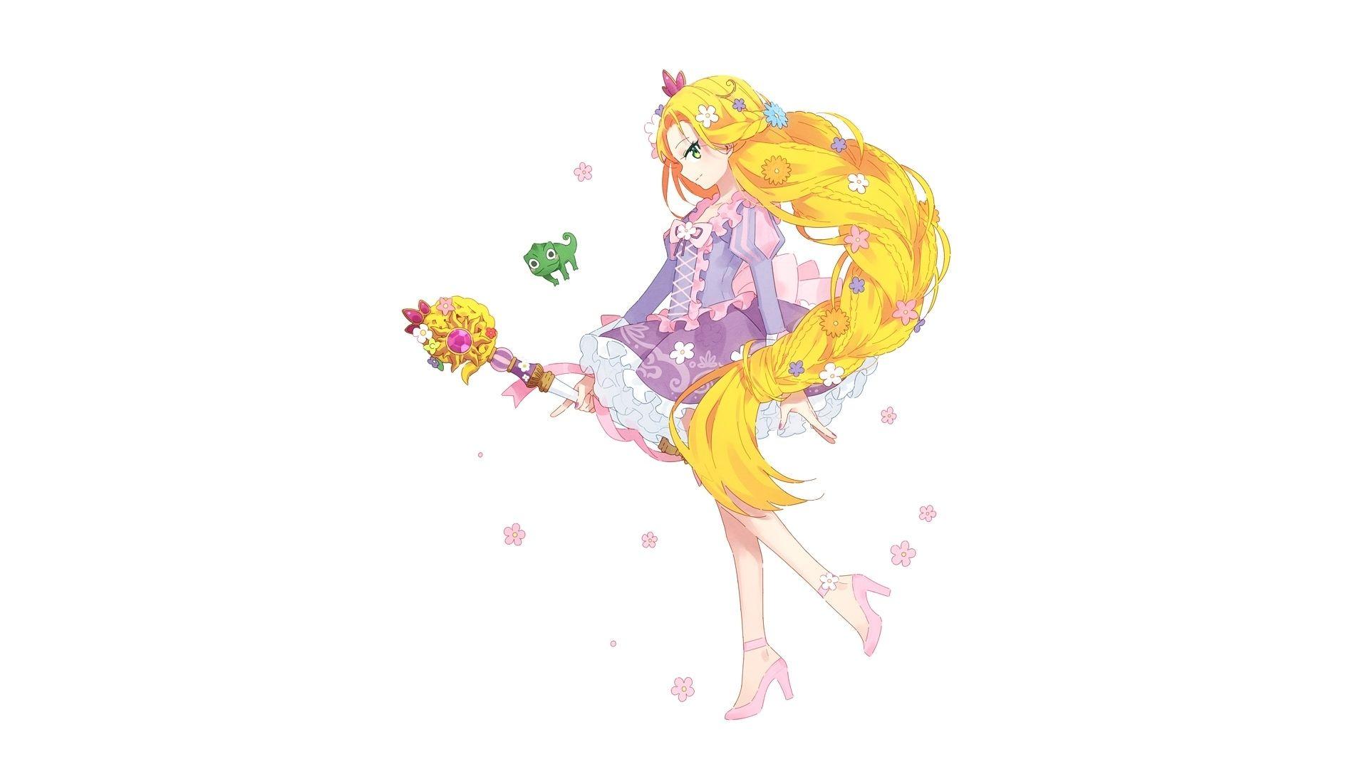 1920x1080 Desktop wallpaper minimal, cute, rapunzel, blonde, HD image, picture, background, ed437a