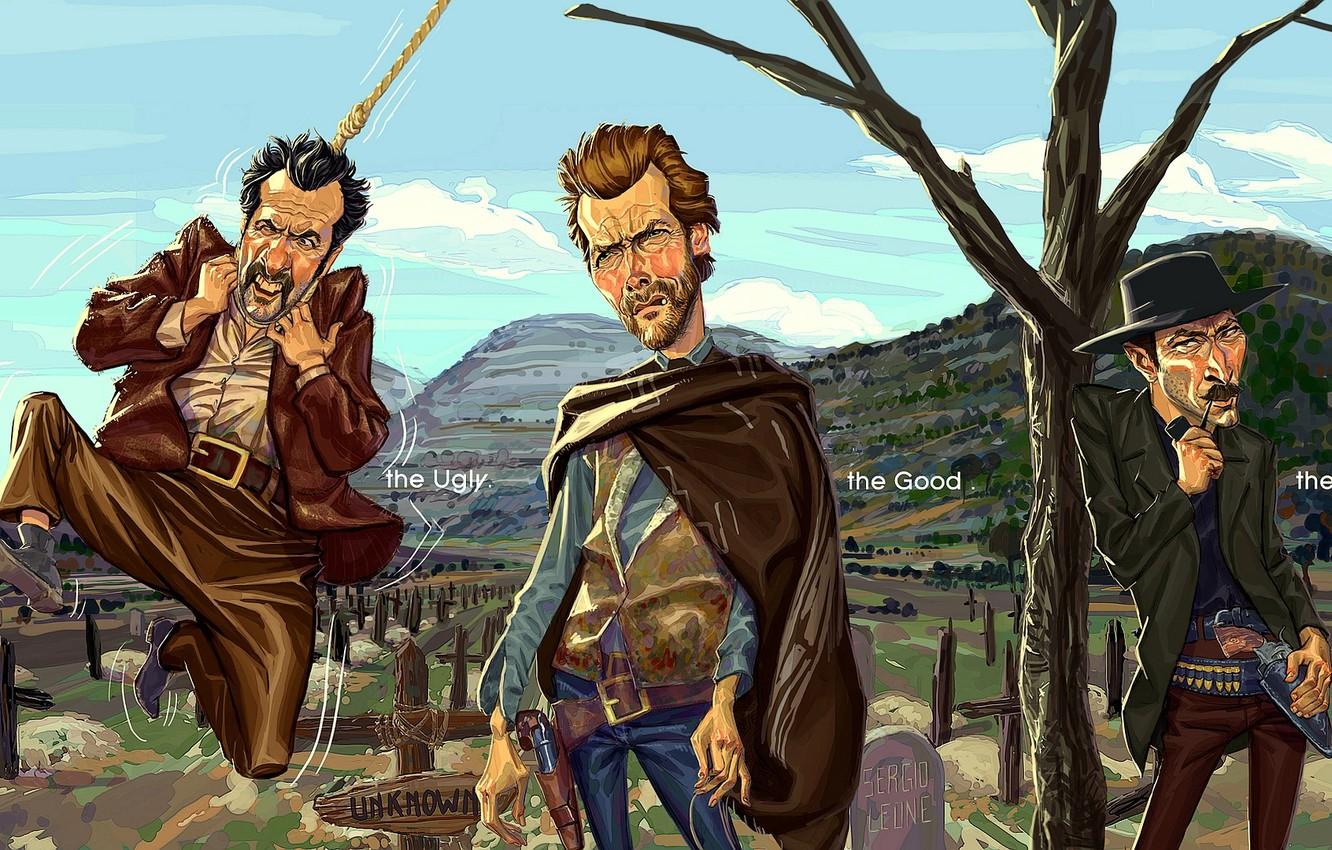 1332x850 Wallpaper Clint Eastwood, Lee Van Cleef, the Bad and the Ugly, The Good, Sergio Leone image for desktop, section рендеринг