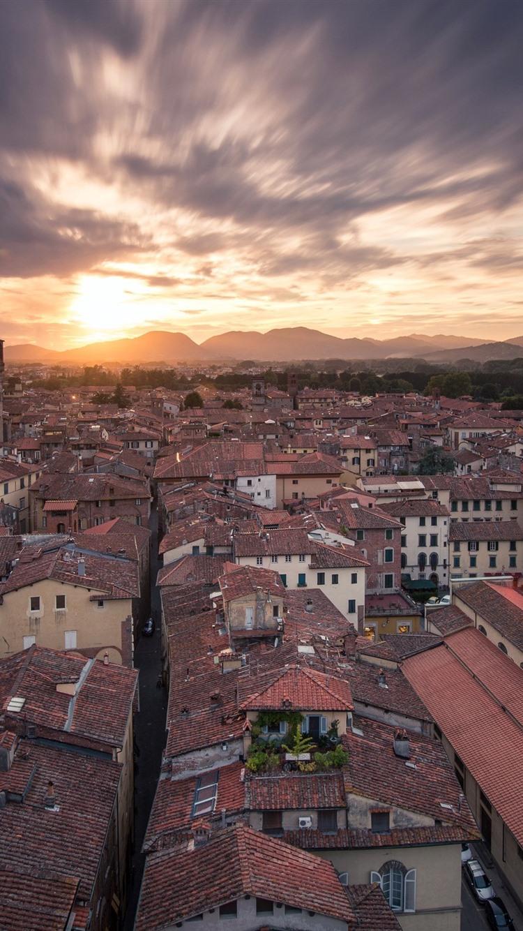 750x1334 Italy, Lucca, Northern Tuscany, City Top View, Roof 750x1334 IPhone 8 7 6 6S Wallpaper, Background, Picture, Image
