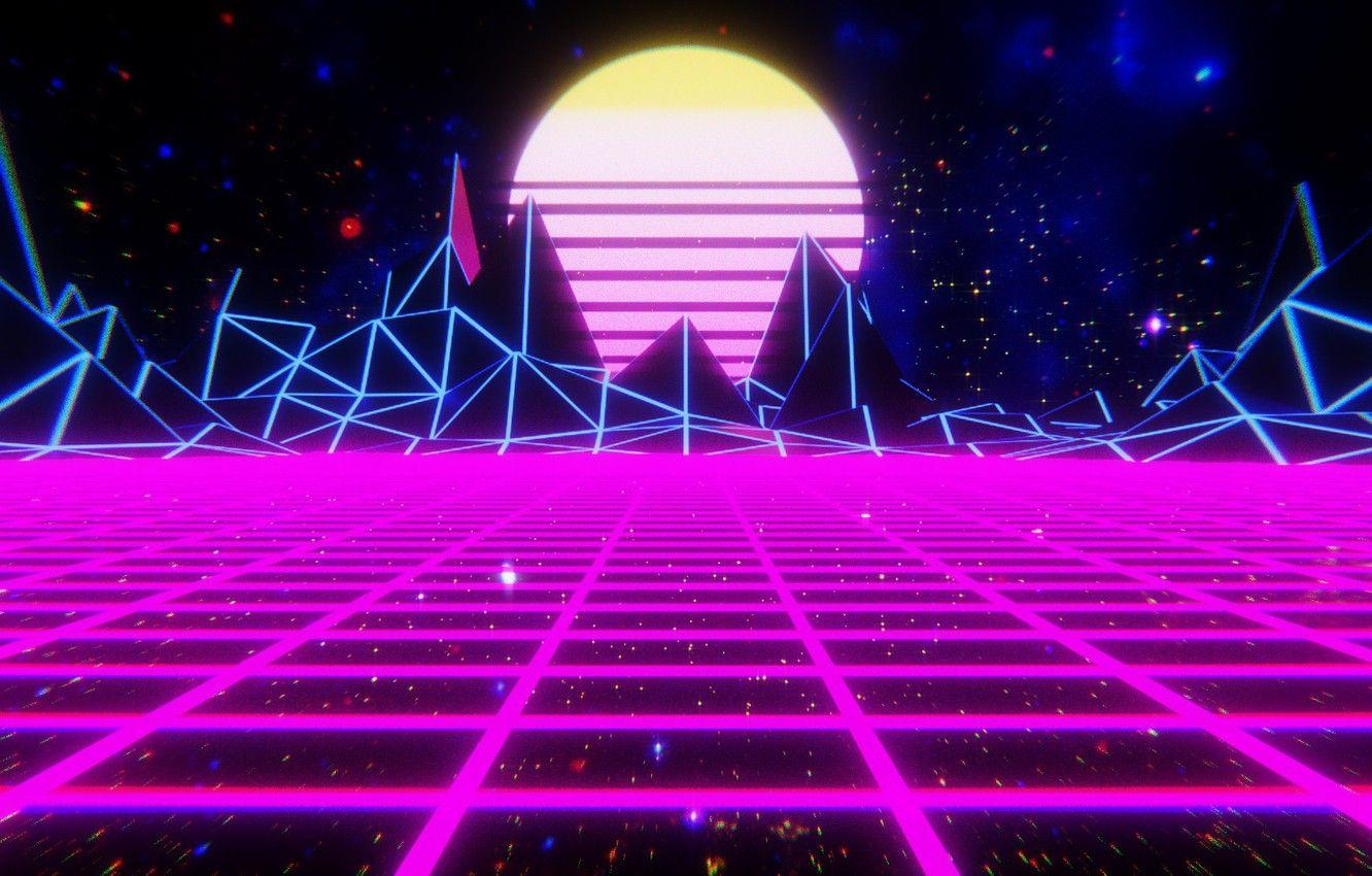 1332x850 80s Synthwave Wallpaper