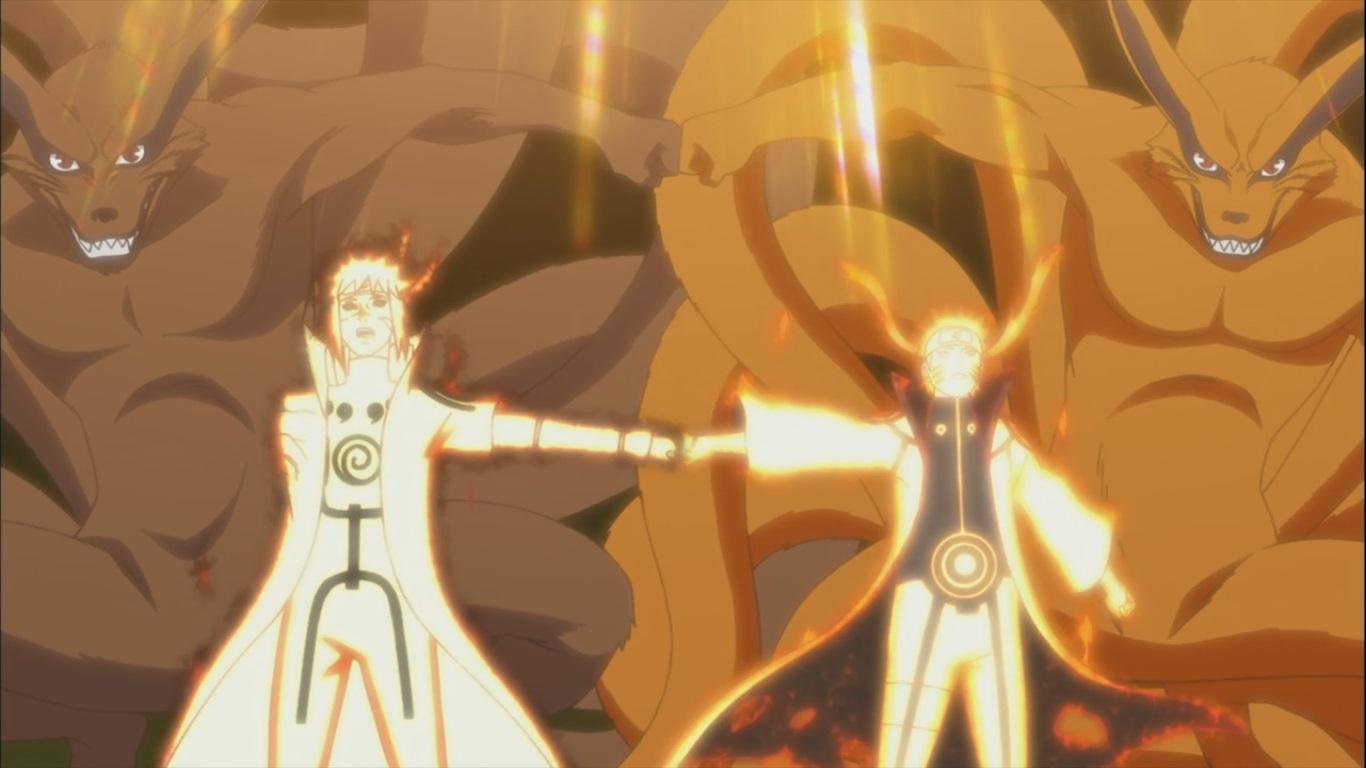 1366x768 Naruto and Minato! Two Kurama's