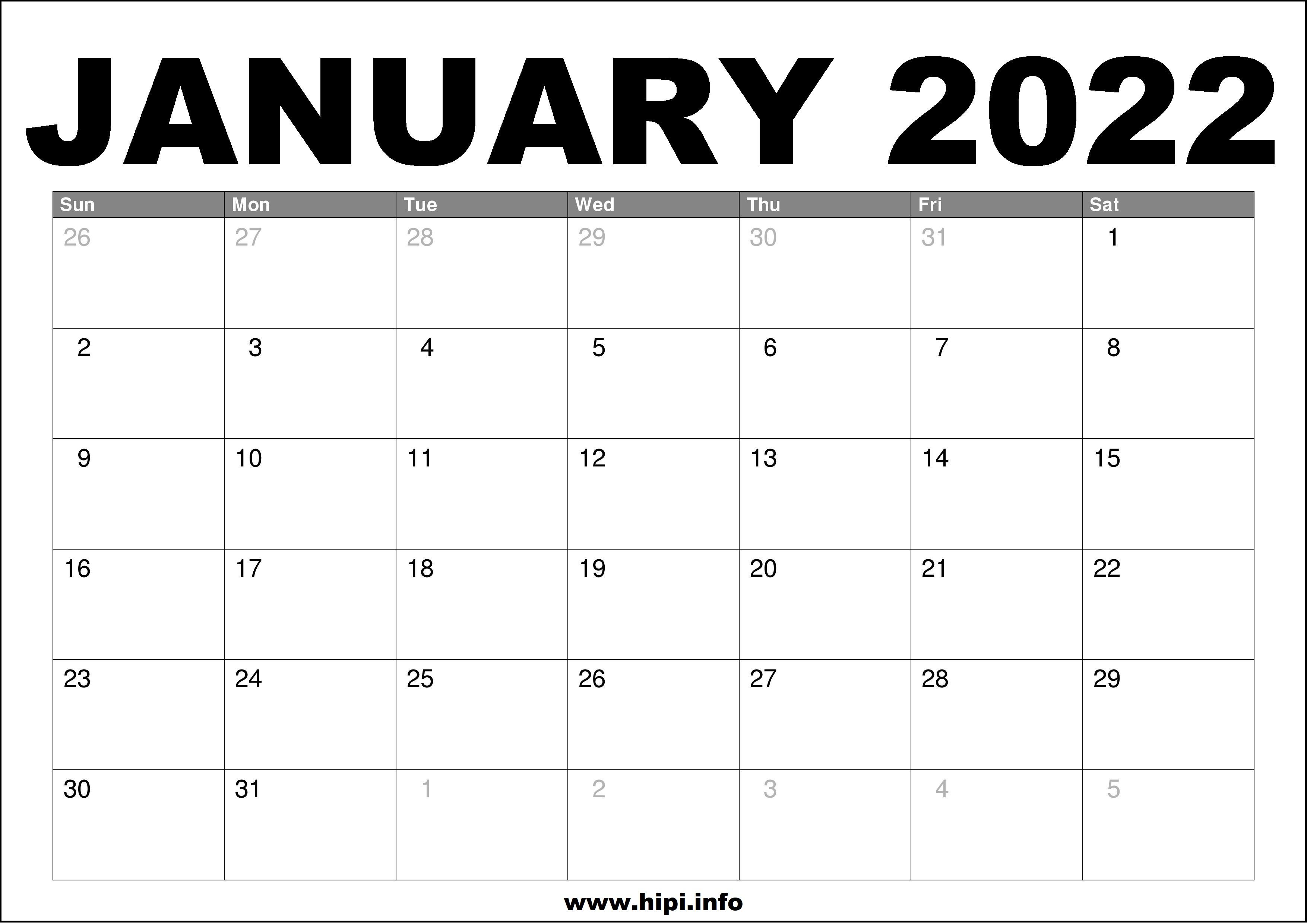 3508x2480 January 2022 Calendar Printable Free.info. Calendars Printable Free