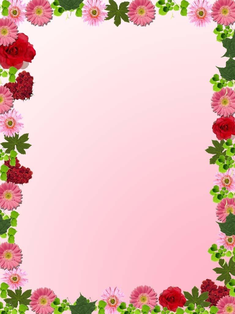768x1024 Flowers Border Clip Art Photo And Vector Free Borders And Frames