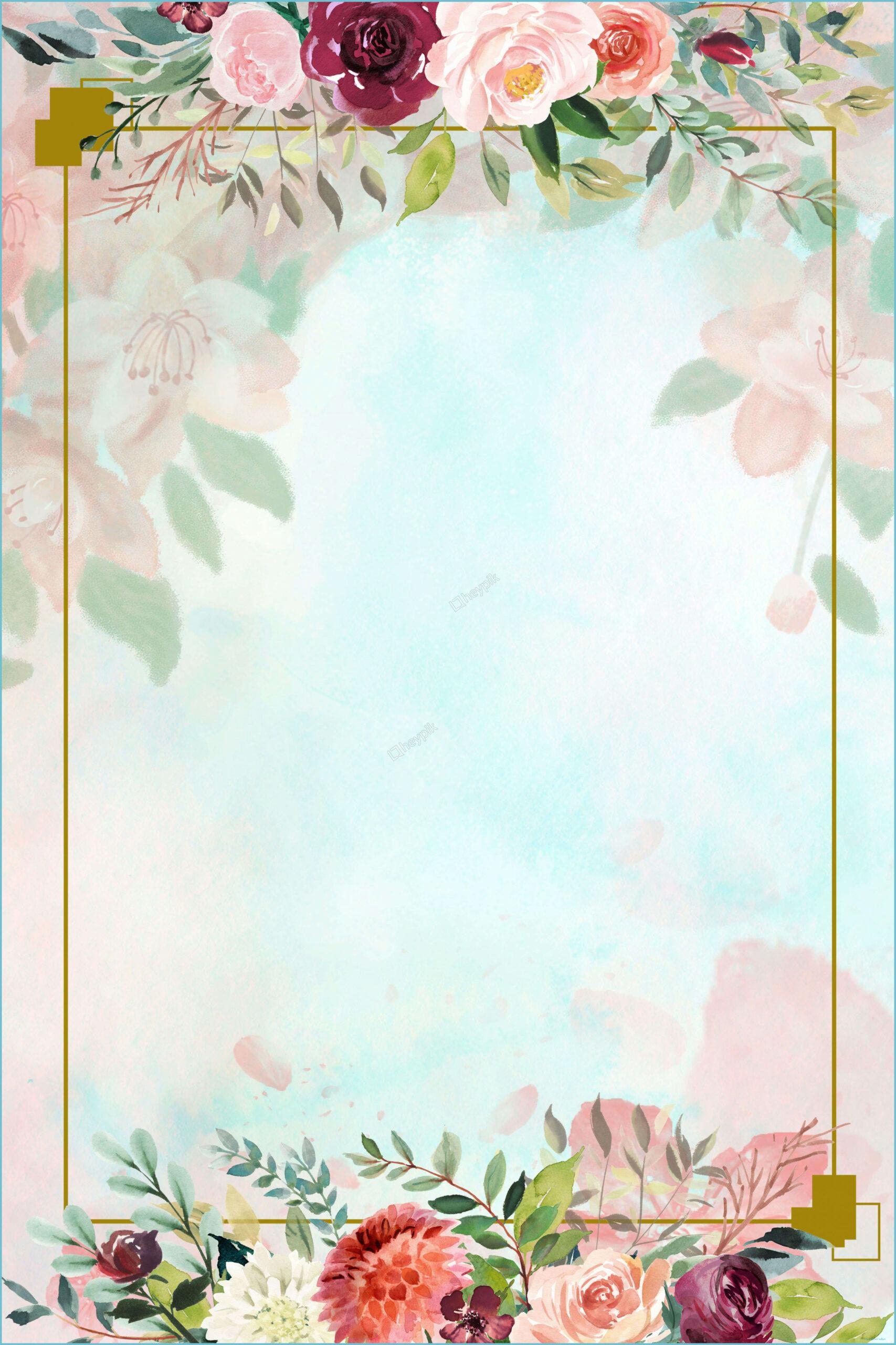 1707x2560 Floral Border Fresh Background Poster Creative Flower Background Background Wallpaper