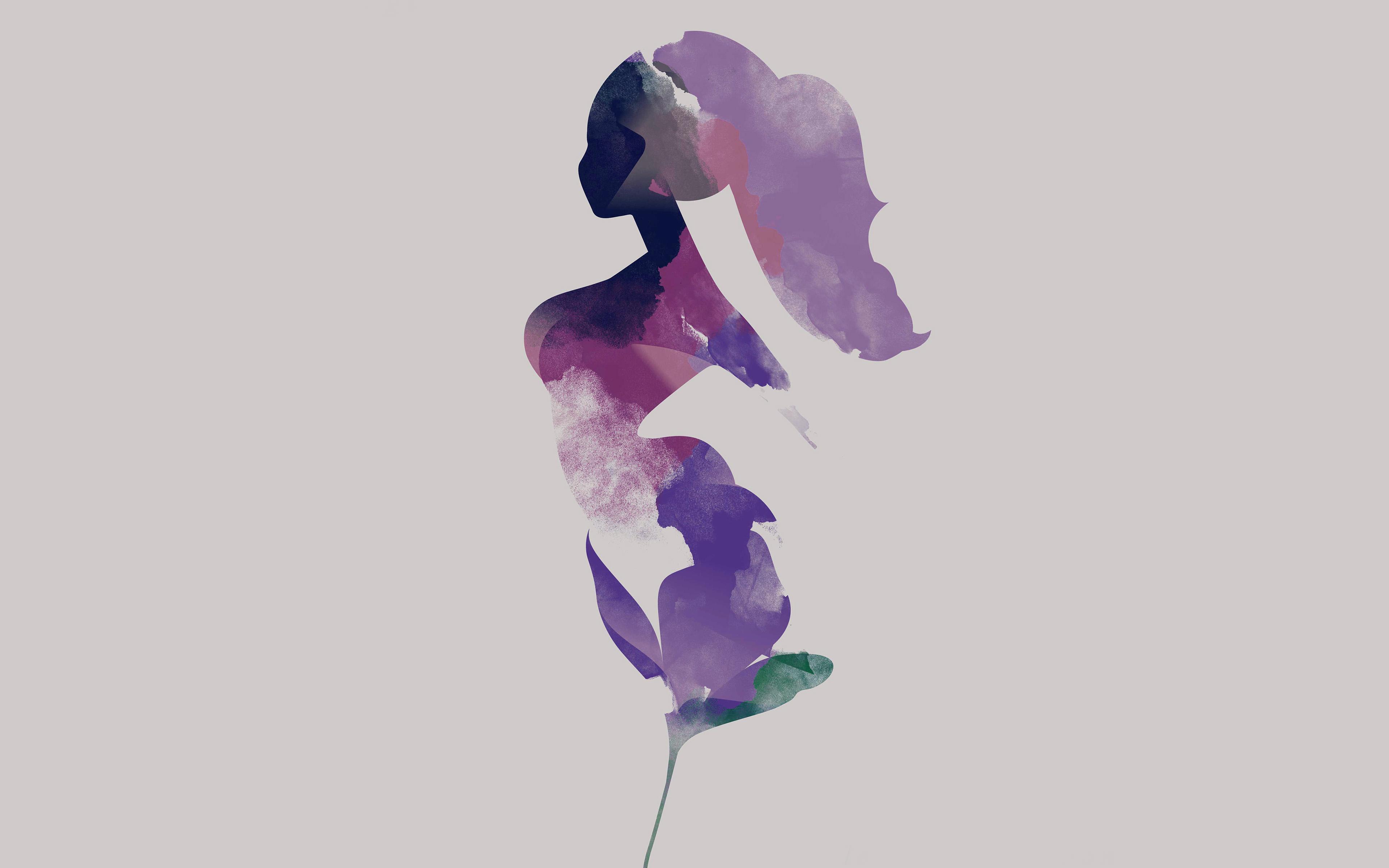 3840x2400 Flower White Woman Illustration Art Wallpaper