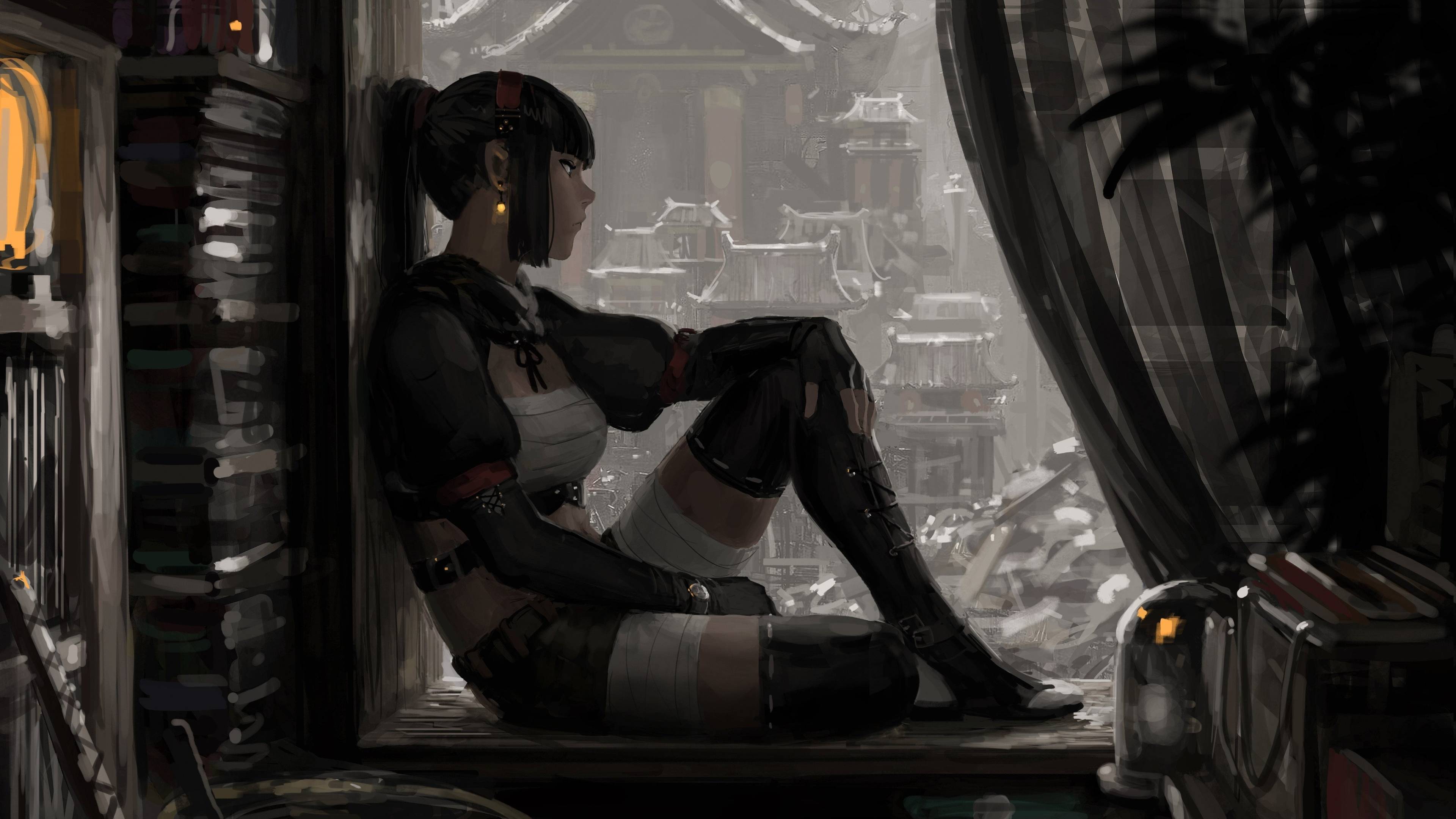 3840x2160 Lonely Women Art 4K Wallpaper, HD Fantasy 4K Wallpaper, Image, Photo and Background