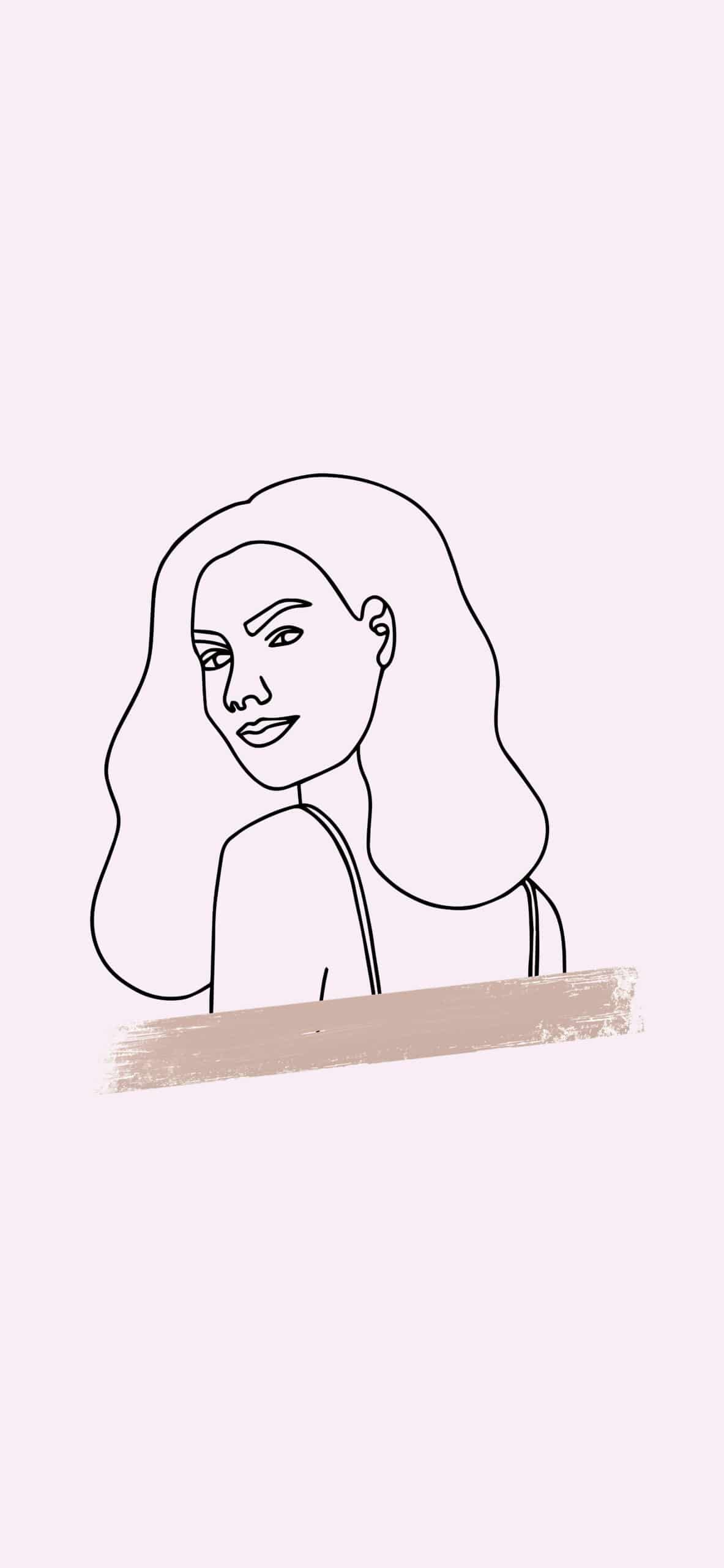 1183x2560 Stunning Line Art Girl iPhone Wallpaper and Wall Art You Need To Get!