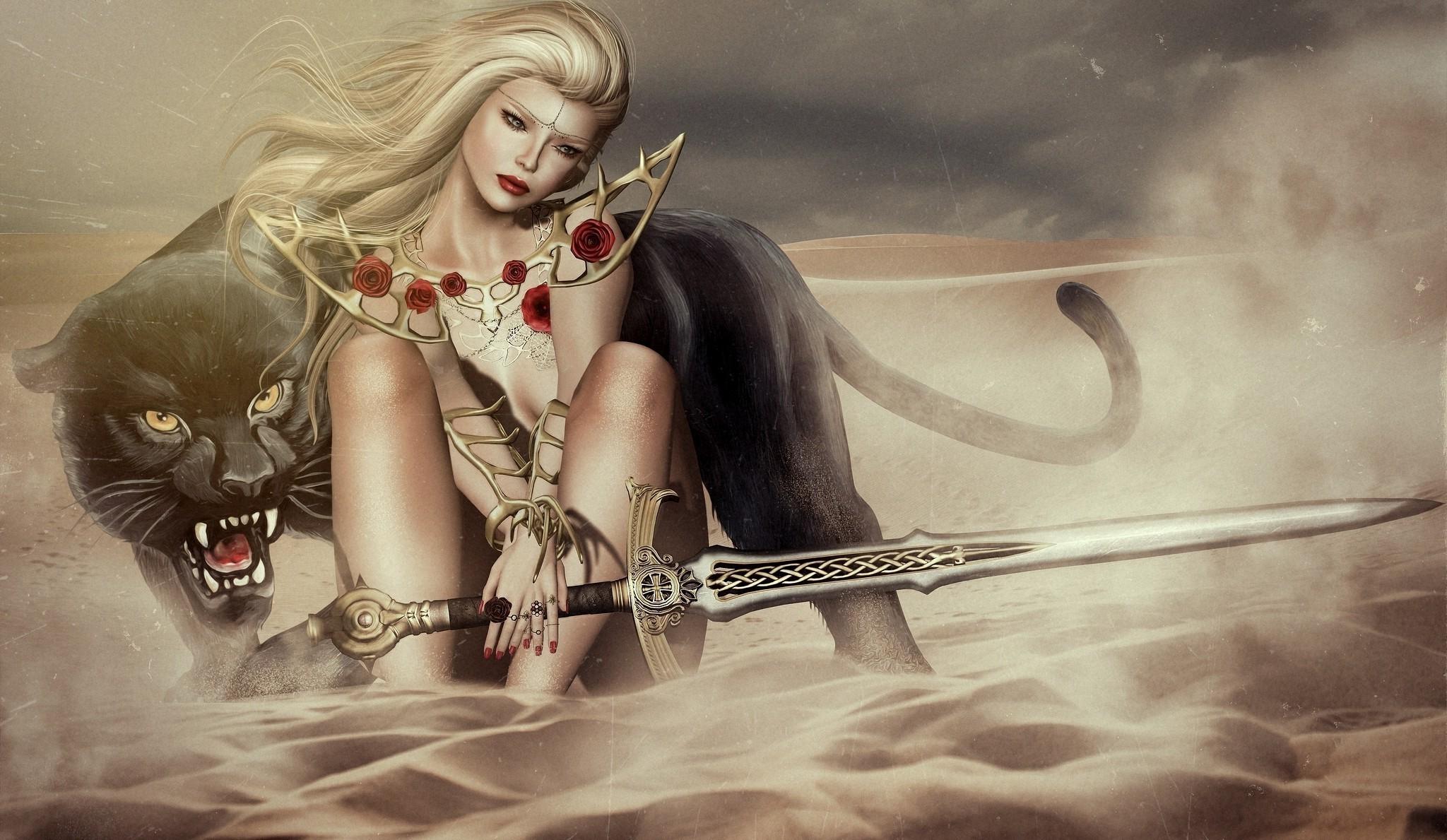 2048x1189 Fantasy Female Warrior