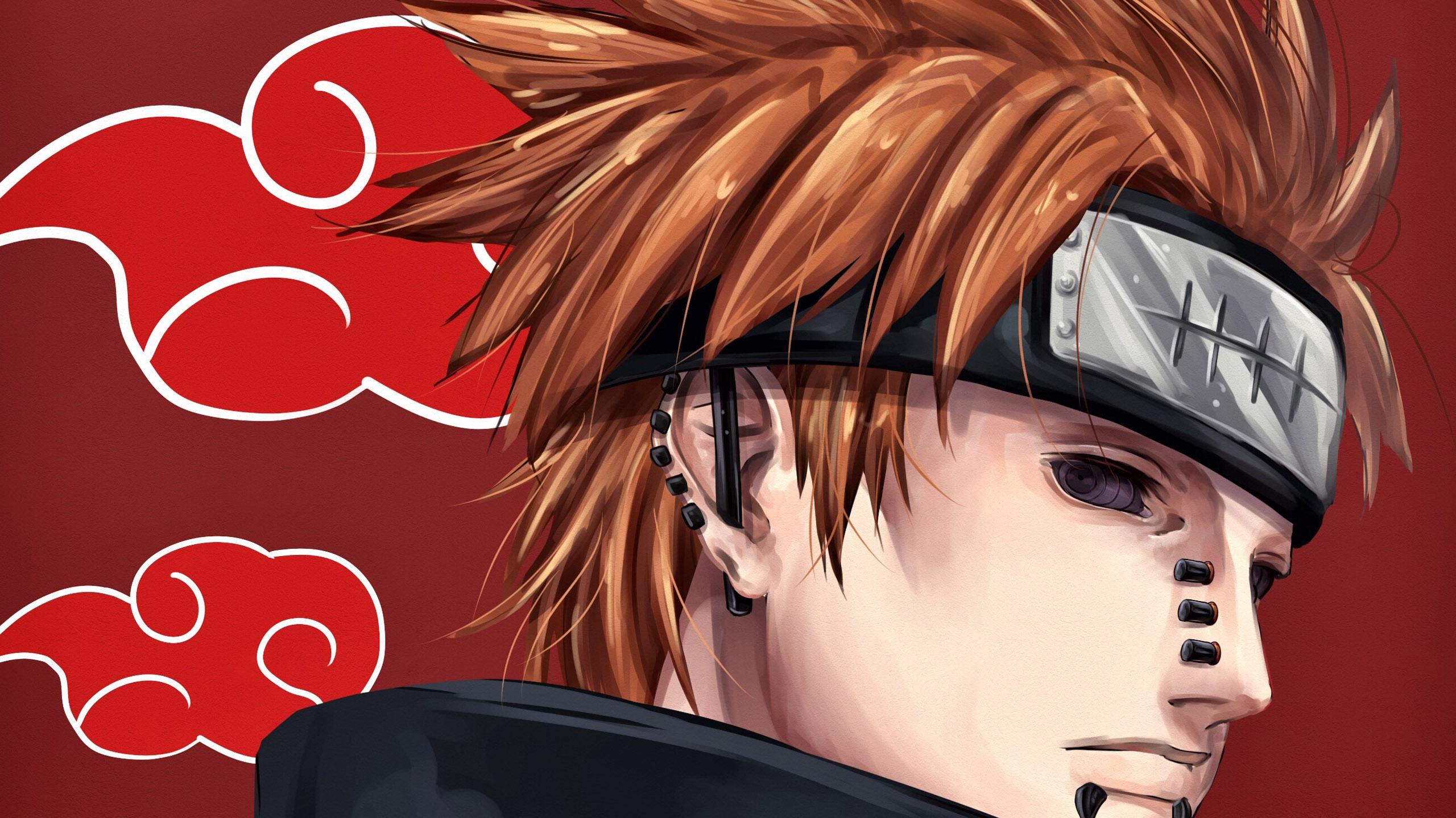 2560x1440 Akatsuki (Naruto) Jugo In A Red Background HD Anime Wallpaper