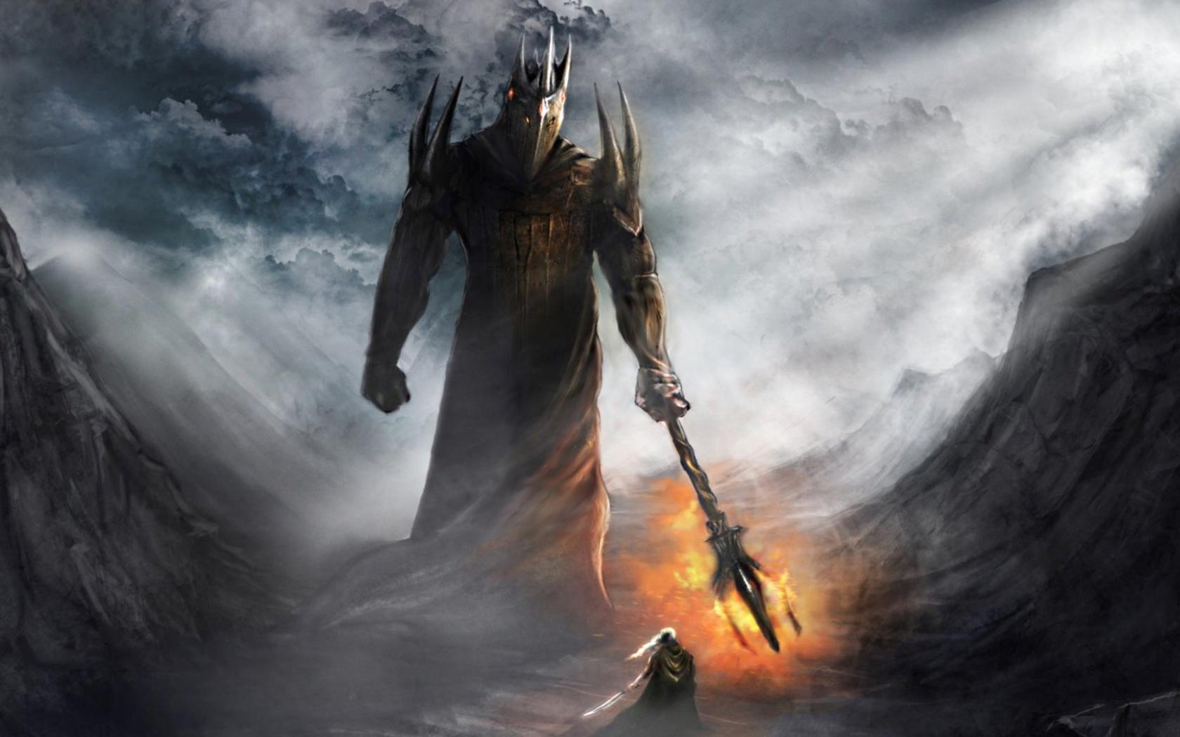 1680x1050 Free download Morgoth vs Fingolfin wallpaper 1023823 [1920x1080] for your Desktop, Mobile & Tablet. Explore Balrog Wallpaper. Gandalf Wallpaper, Gandalf vs Balrog Wallpaper