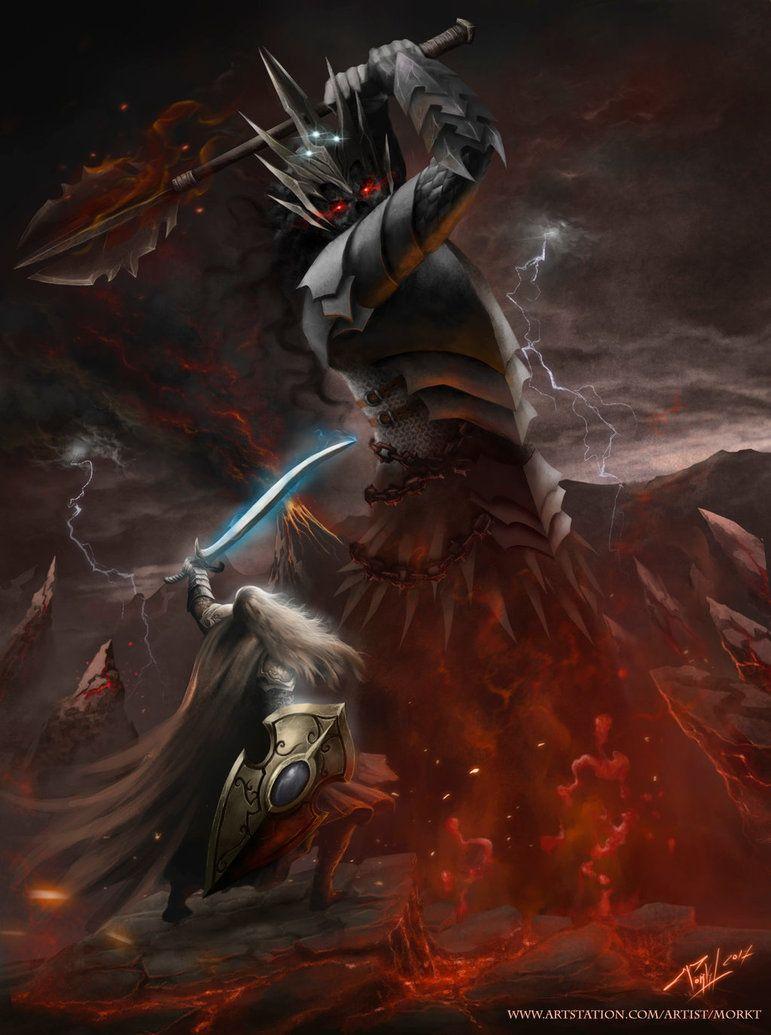 771x1035 The Last Stand (Fingolfin vs Morgoth) by Morkt. Deviant Art. This a representation of my favourite event of the Legenda. Middle earth art, Tolkien art, Lotr art