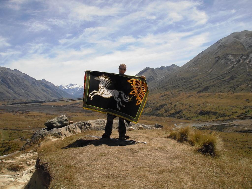 1024x768 Flag of Rohan. Mt Sunday AKA Edoras, New Zealand, 2010