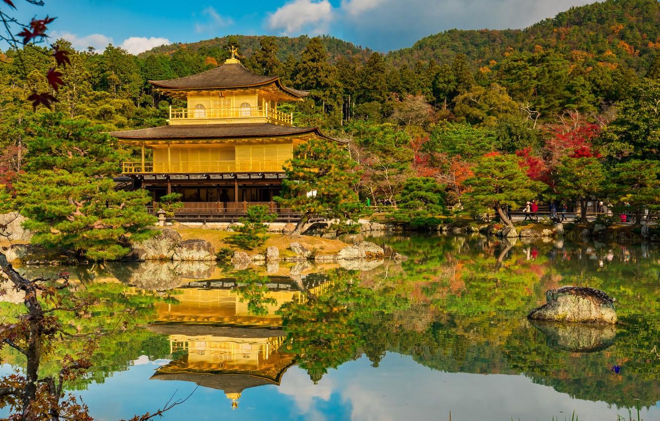 1332x850 Wallpaper Autumn, Pond, Reflection, Japan, Garden, Temple, Japan, Kyoto, Kyoto, Golden Pavilion, Golden Pavilion, Mirror Pond, Kyoko Chi Pond, The Kinkaku JI Temple, The Pond Is Kyoko Chi, Kinkaku Ji Temple Image For Desktop, Section пейзажи