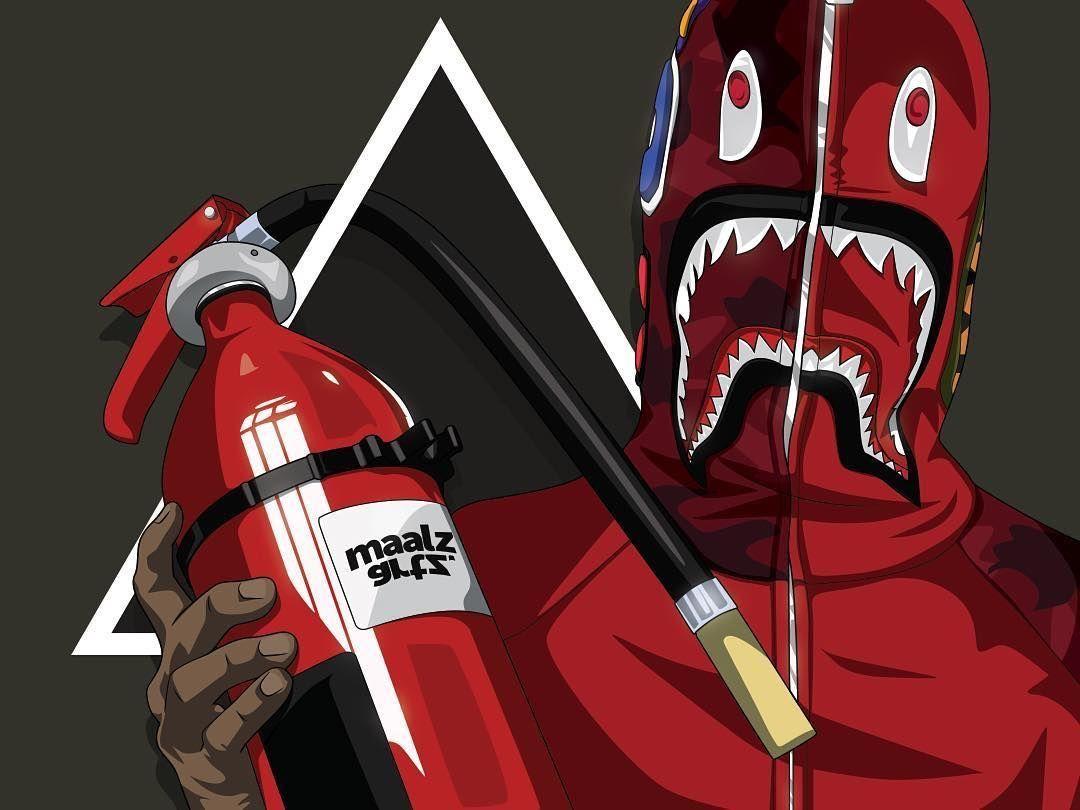 1080x810 BAPE Supreme Dope Cartoon Wallpaper 2020