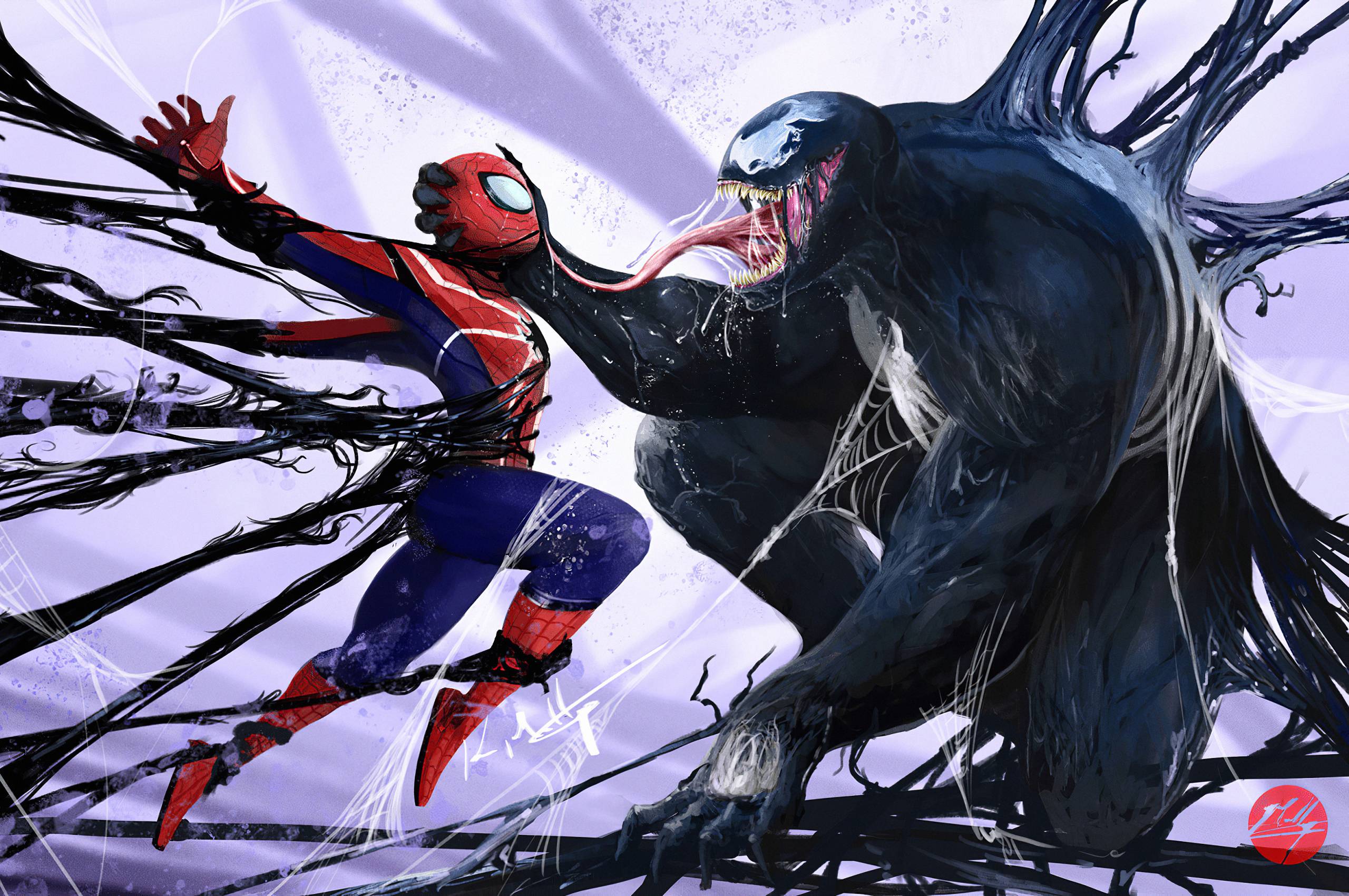 2560x1700 Venom Vs Spider Man Art Chromebook Pixel Wallpaper, HD Artist 4K Wallpaper, Image, Photo and Background
